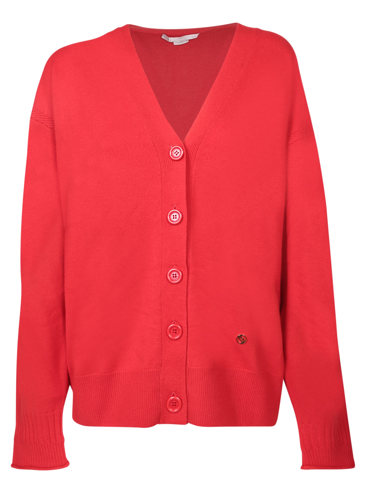 Shop Stella Mccartney Red Merino Wool Cardigan