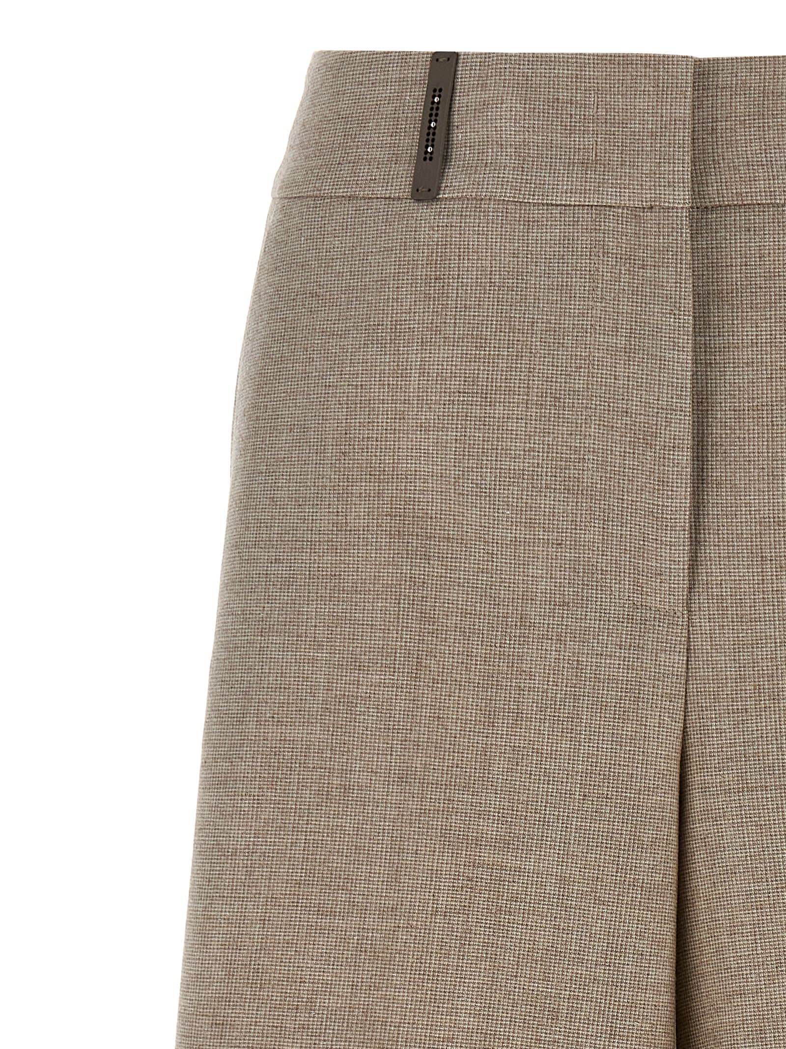 Peserico Micro Houndstooth Long Bermuda Shorts Bermuda And Short Beige In Sand