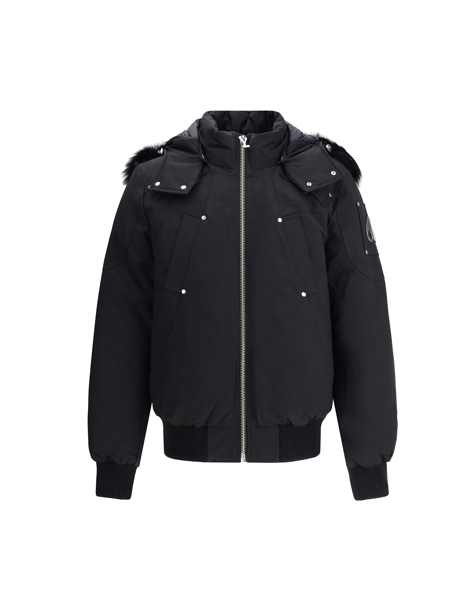 Moose Knuckles Original Ballistic Bomber With Removable Shearling In Black