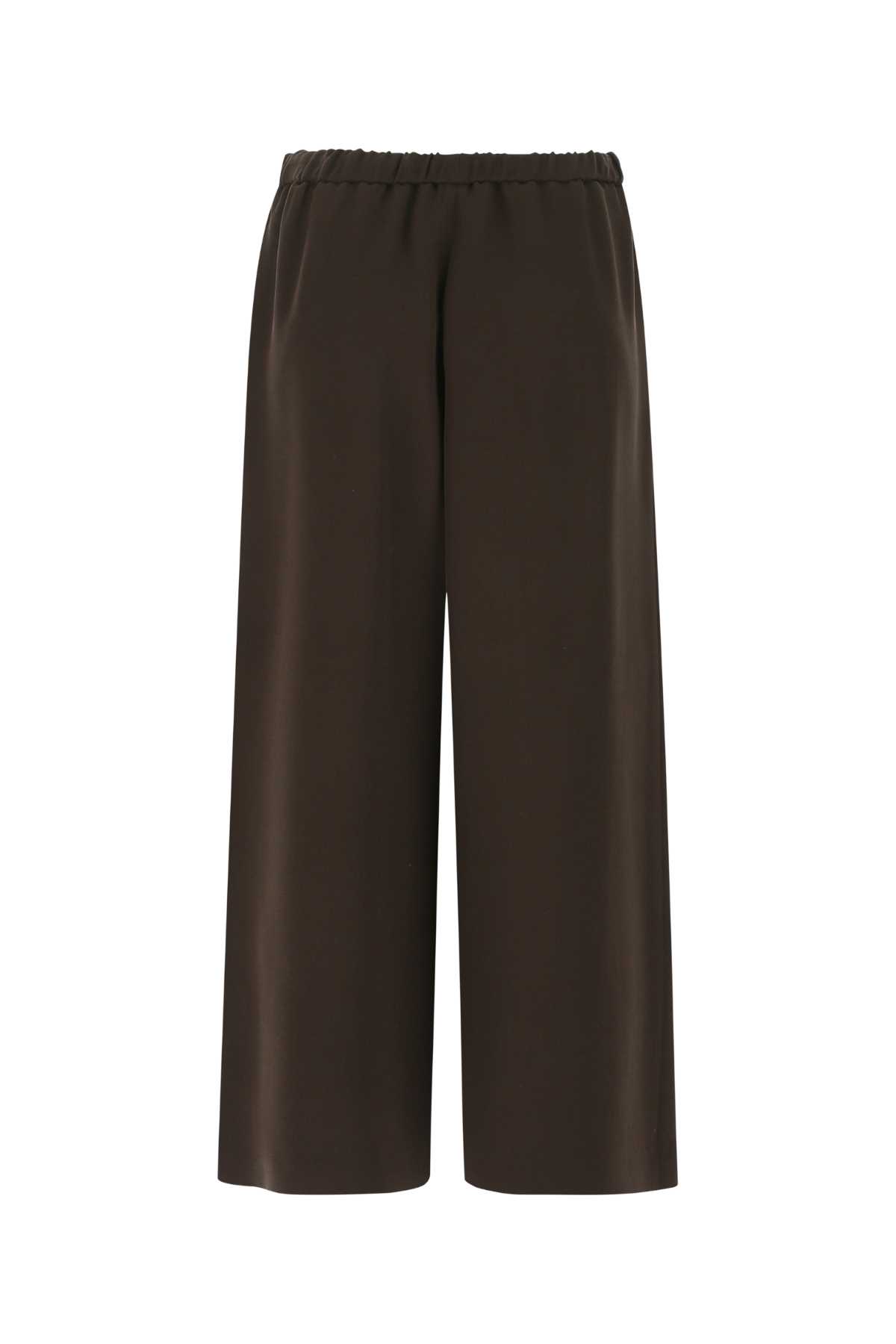 Shop Valentino Chocolate Crepe Culotte Pant In S65