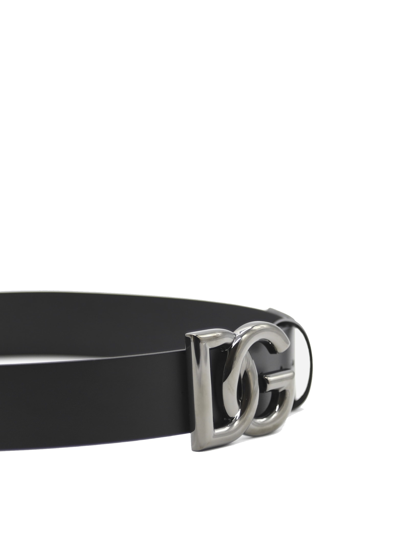 Shop Dolce & Gabbana Logo Belt In Calfskin In Black