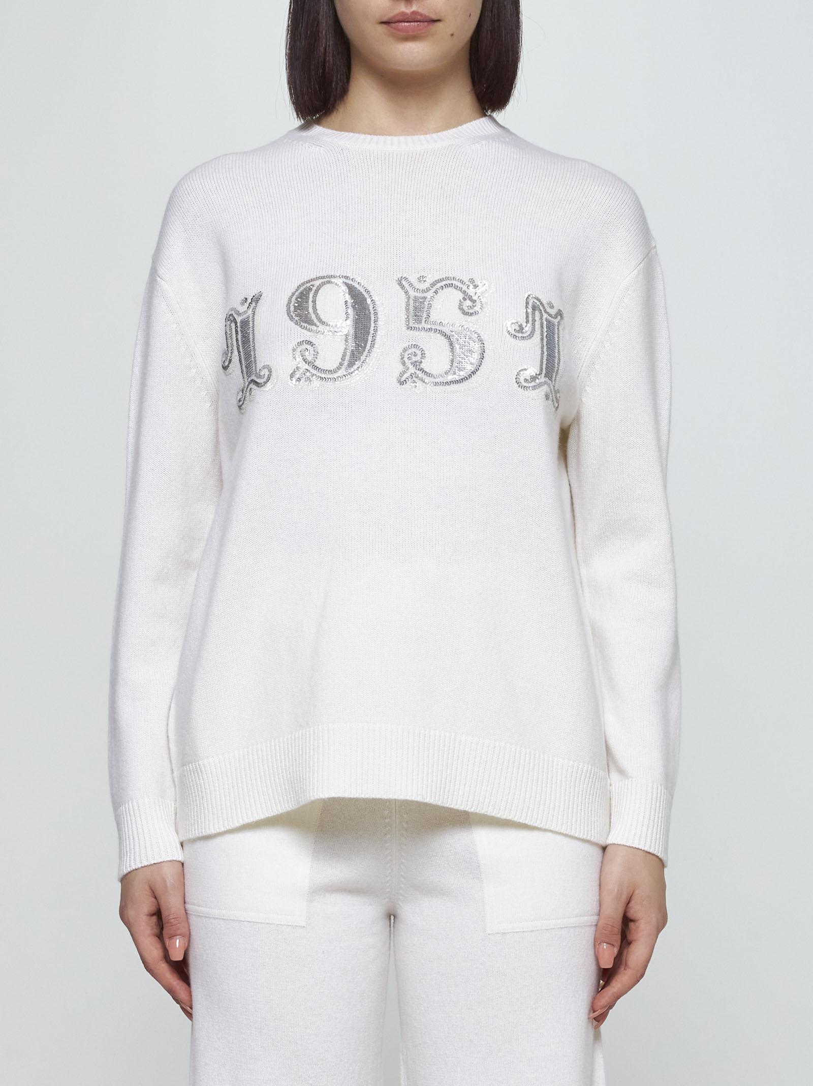 Shop Max Mara Plata Wool And Cashmere Sweater In White