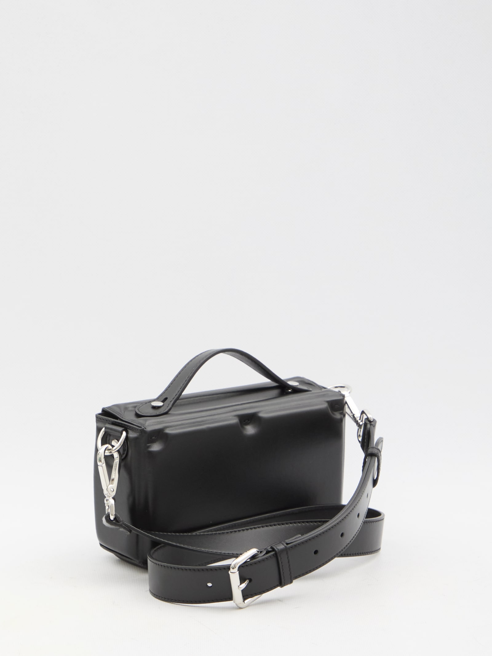 Shop Fendi Soft Trunk Baguette Bag In Black