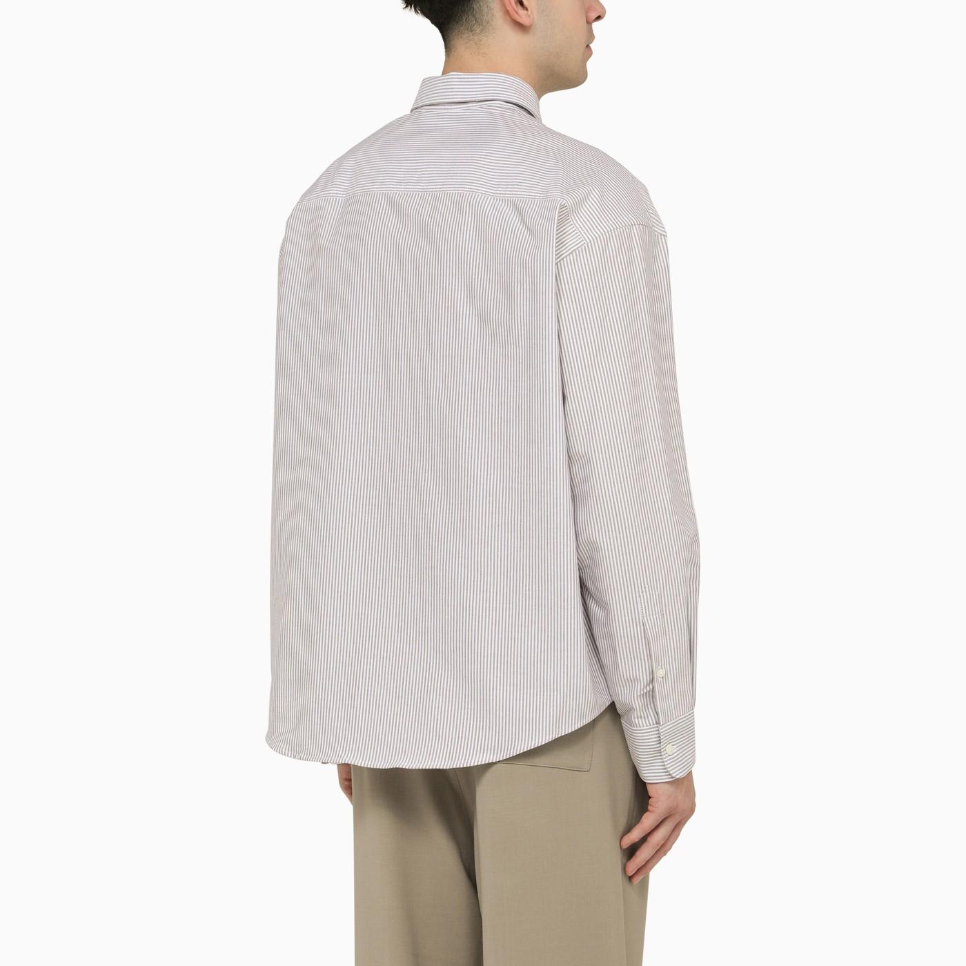 Shop Ami Alexandre Mattiussi Striped Ami De Coeur Button-down Shirt In Blue/white