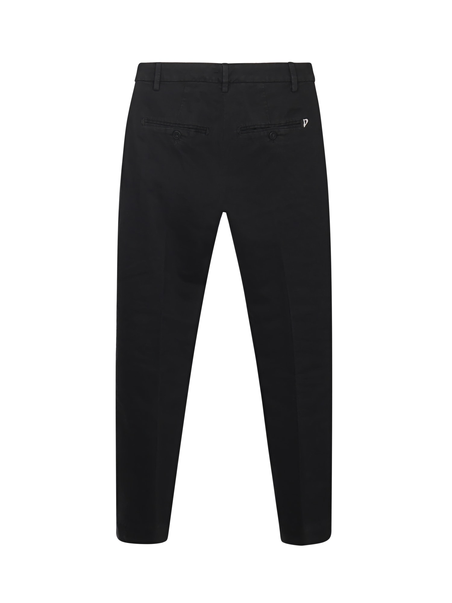 Dondup Perfect Cotton Gabardine Trousers In Black