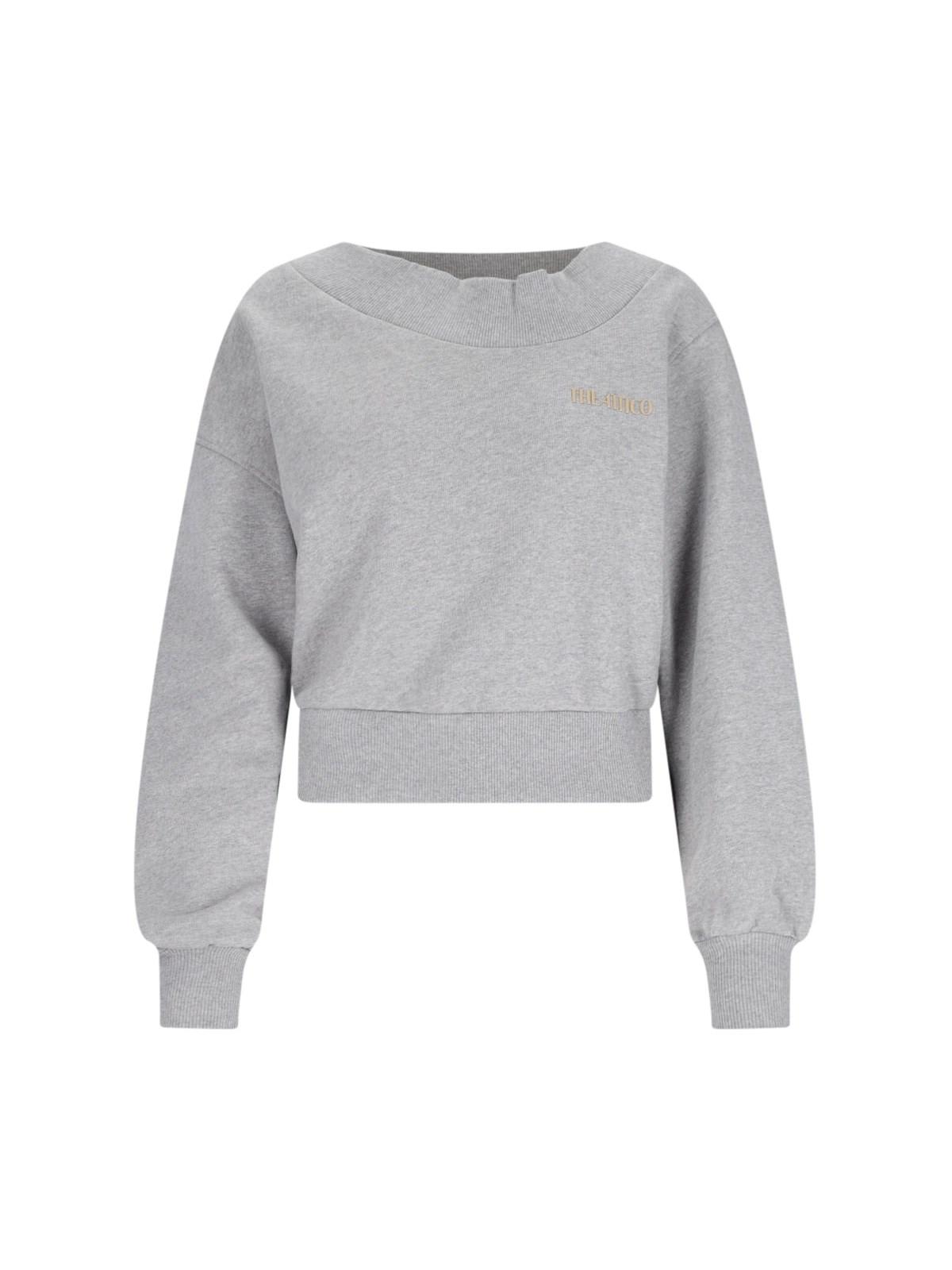Attico Crewneck Sweatshirt In Gray