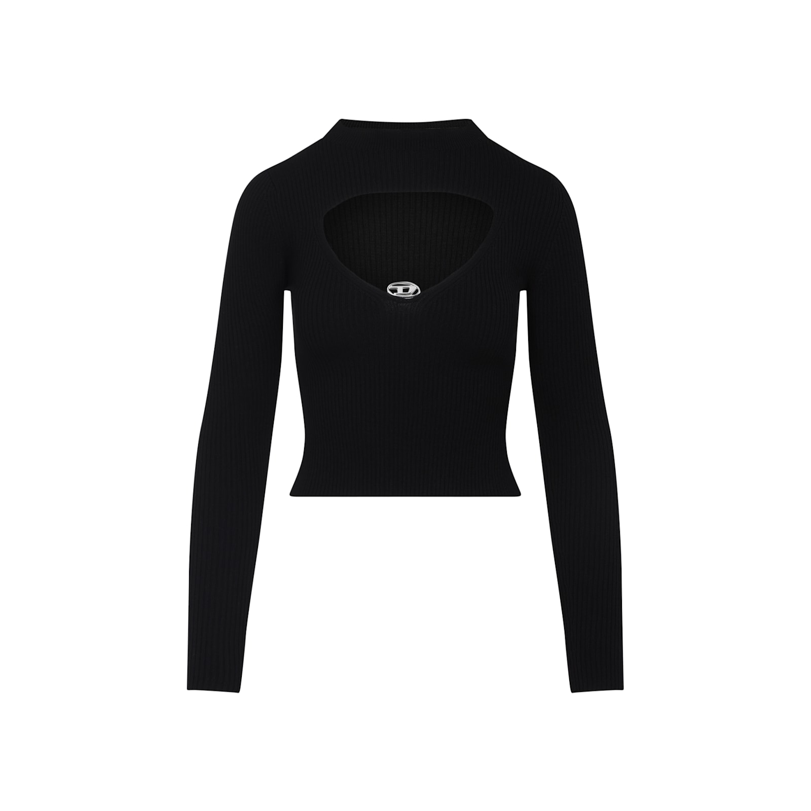 Diesel Womens 9xx M-olina Cut-out Wool Knitted Top In Black