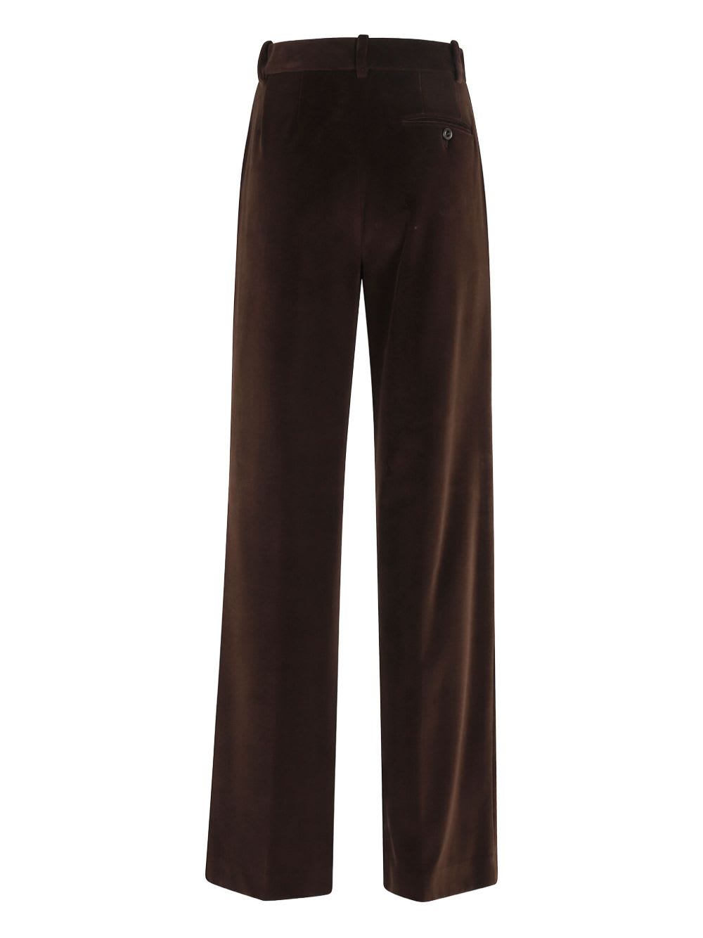 Circolo 1901 Wide-leg Cotton Trousers Featuring Pockets In Brown