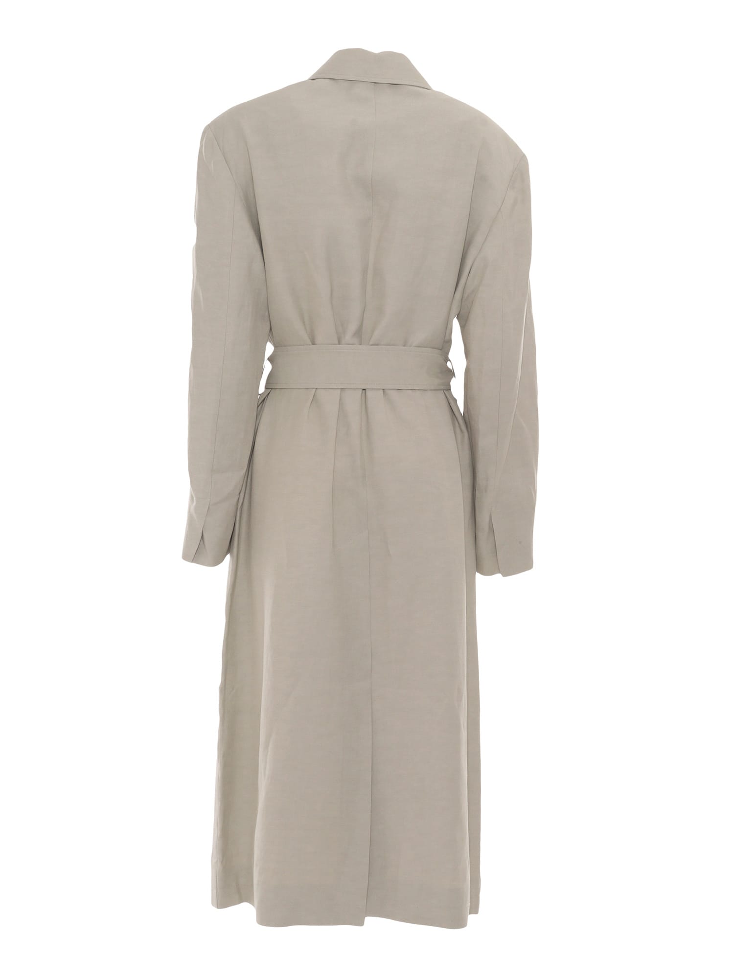 P.a.r.o.s.h Tailored Trench Coat With Belted Waist In White