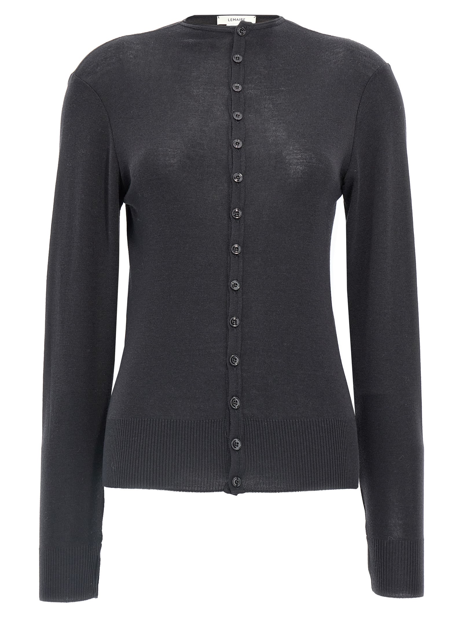 Shop Lemaire Wool Cardigan In Black