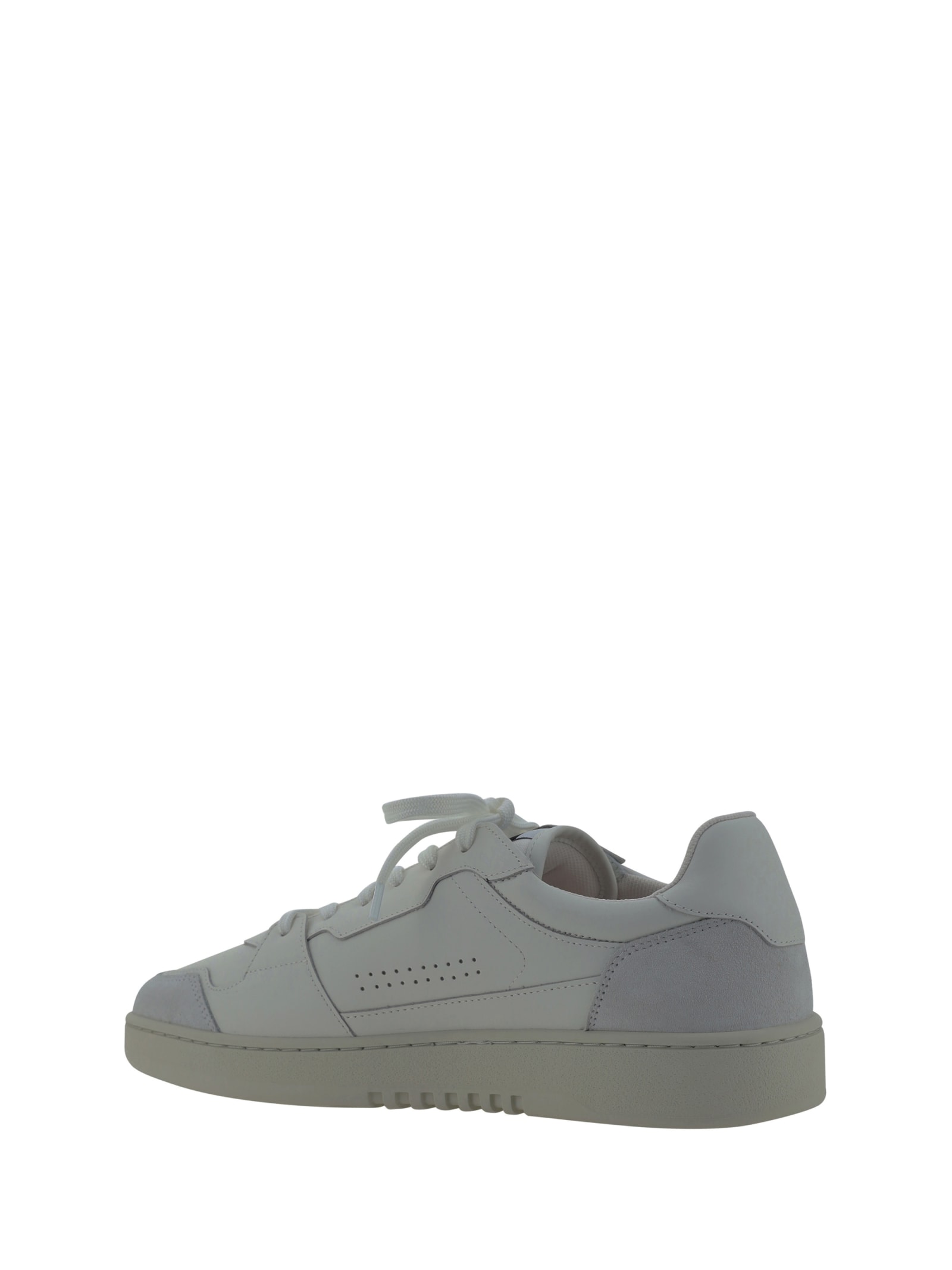 Axel Arigato Calfskin Dice Lo Sneakers With Suede Panels In White