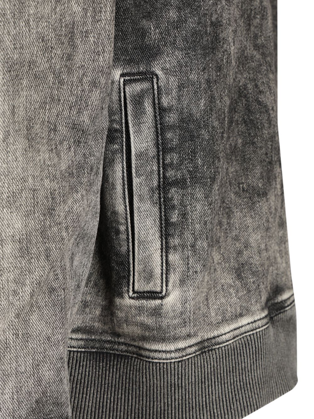 Diesel Track Denim Zip-up Sweater With Oval D