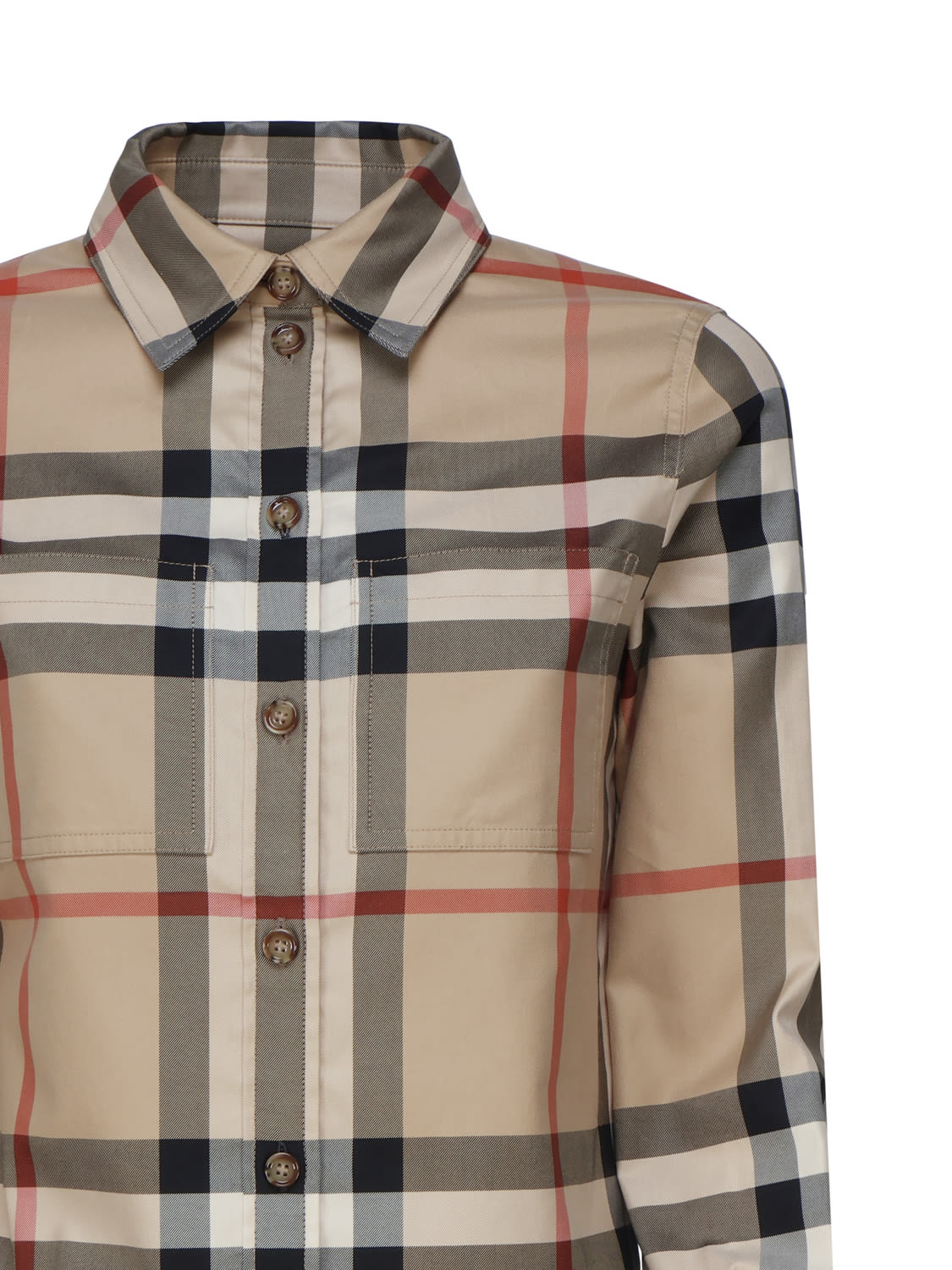 Shop Burberry Vintage Check Shirt In Cotton In Archive Beige Ip Chk