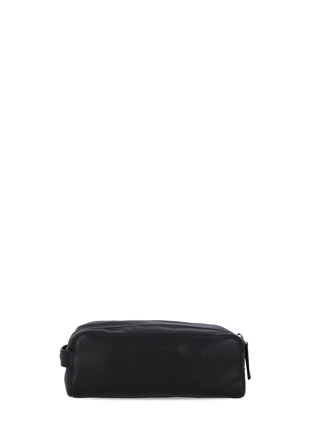 Shop Orciani Pebbled Leather Washbag In Black