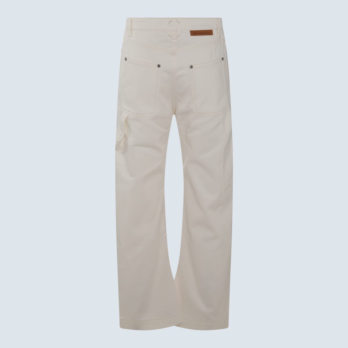Shop Stella Mccartney White And Ecru Cotton Blend Jeans In White/ecru Wash