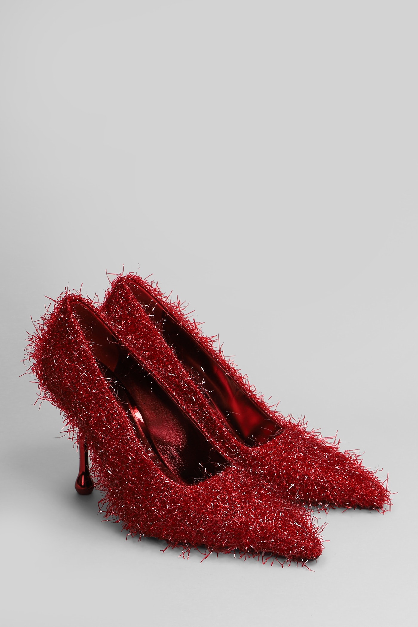Jimmy Choo Ixia 80 Tinsel Pumps In Red