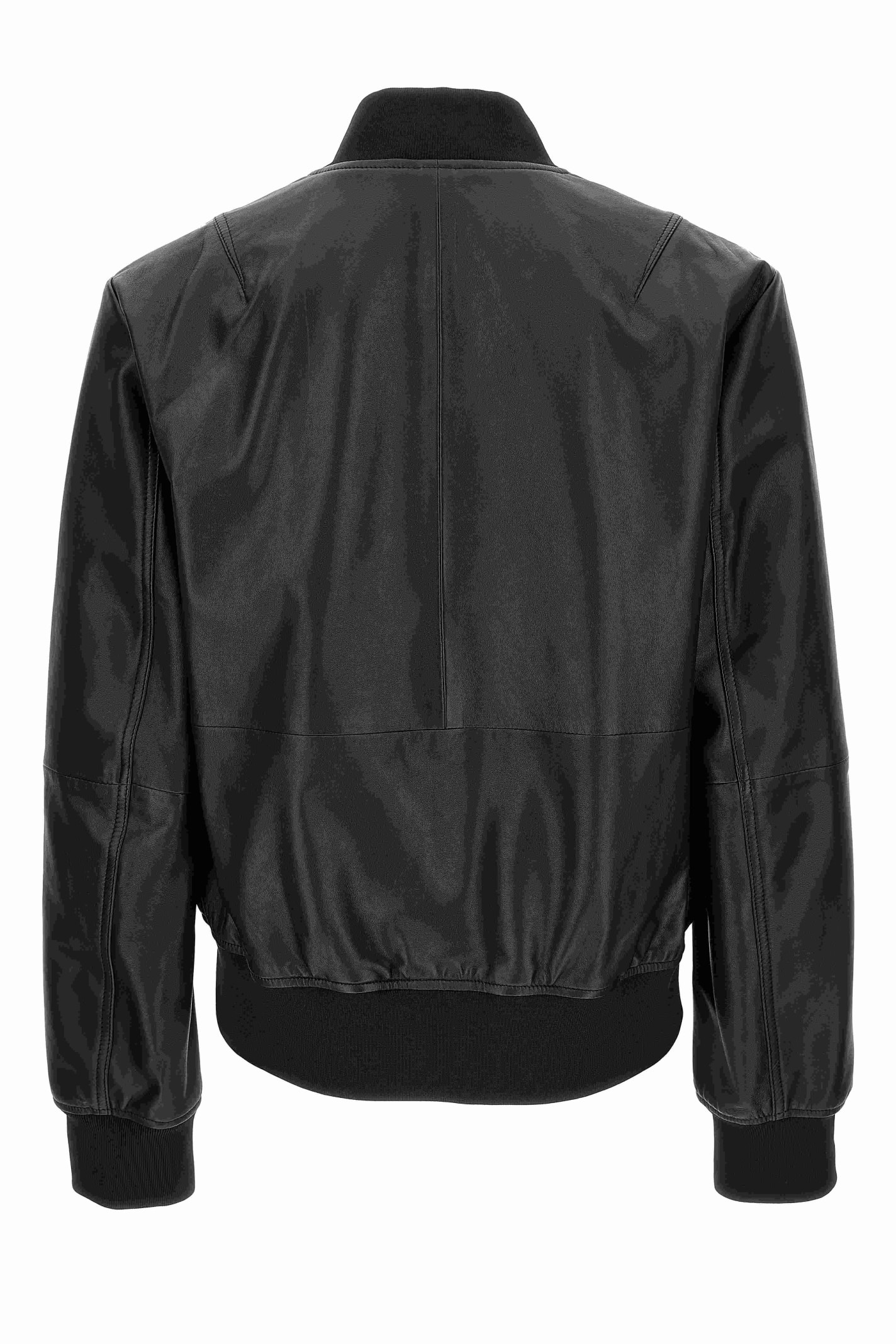 Shop Versace Jeans Couture Leather Jacket In Black