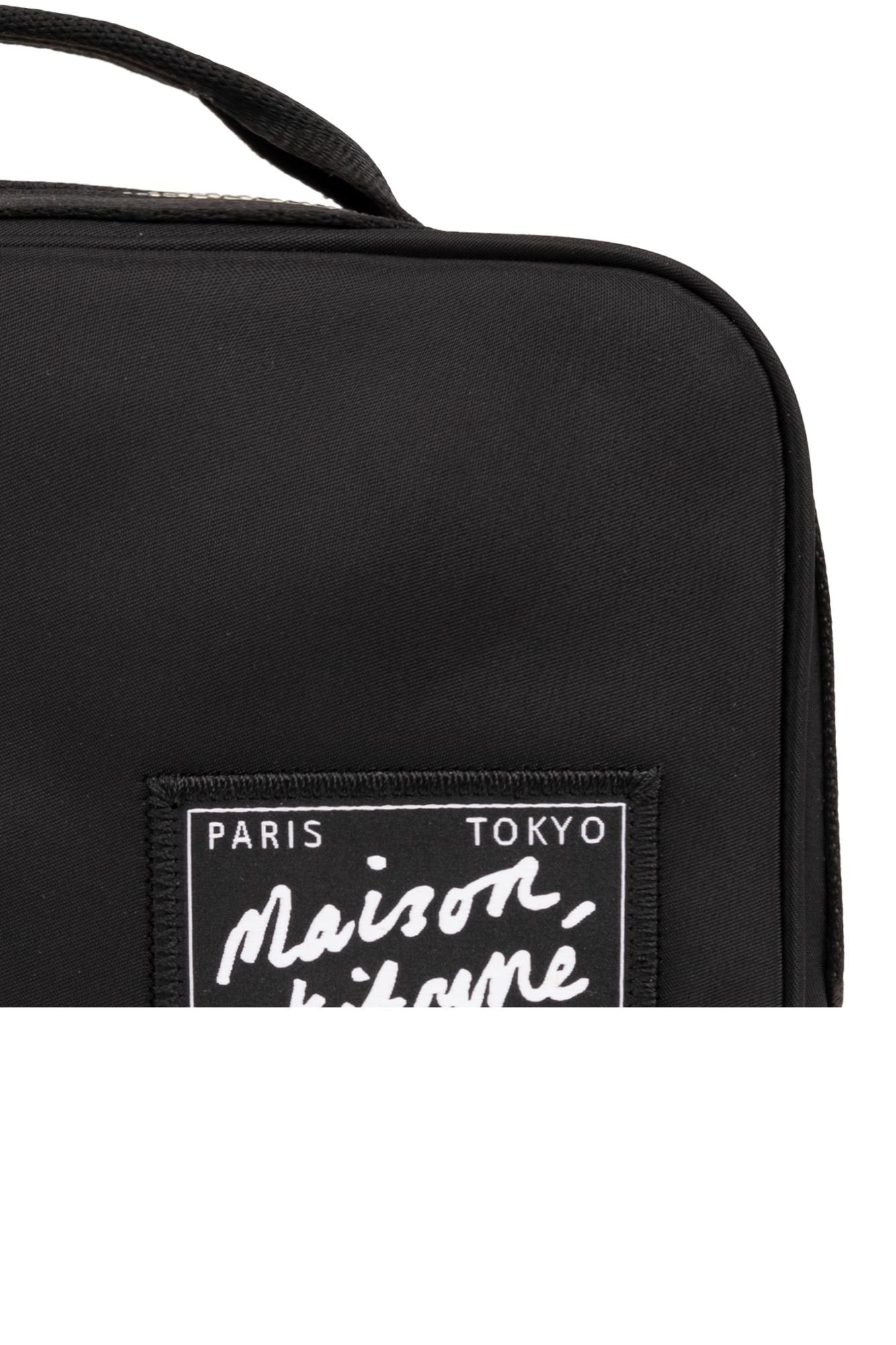 Shop Maison Kitsuné Belt Bag With Logo In Nero