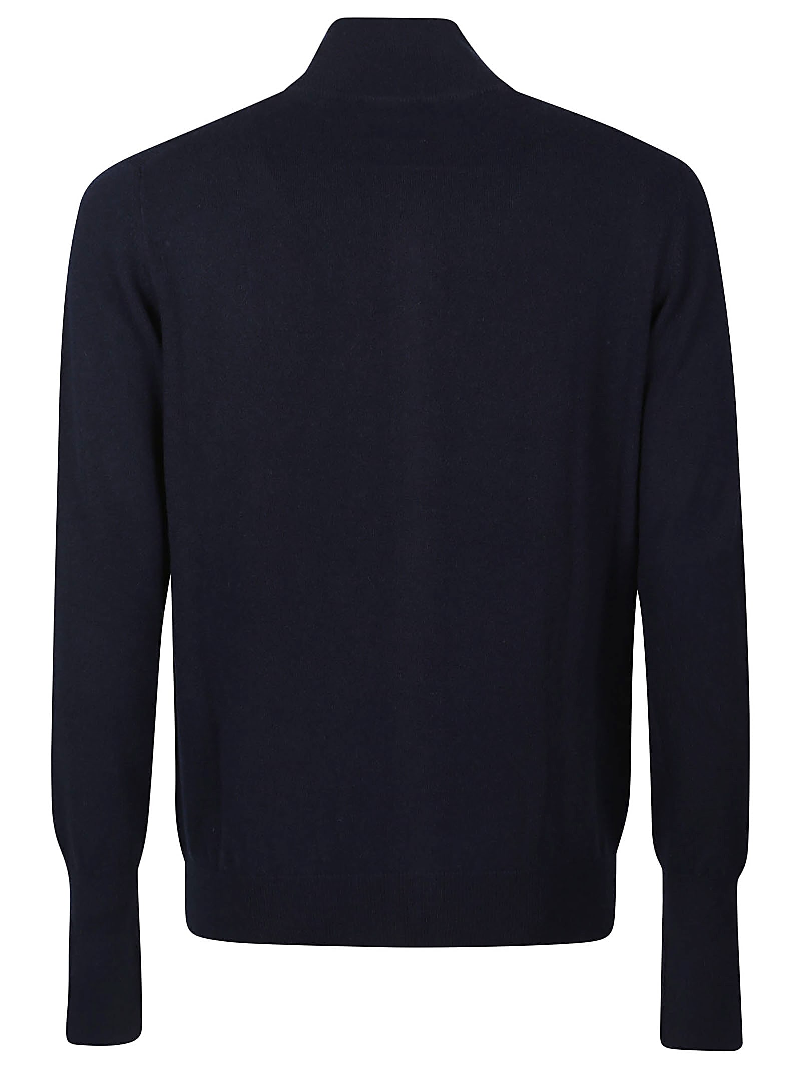 Shop Ballantyne Plain Full Zip Cardigan In Navy