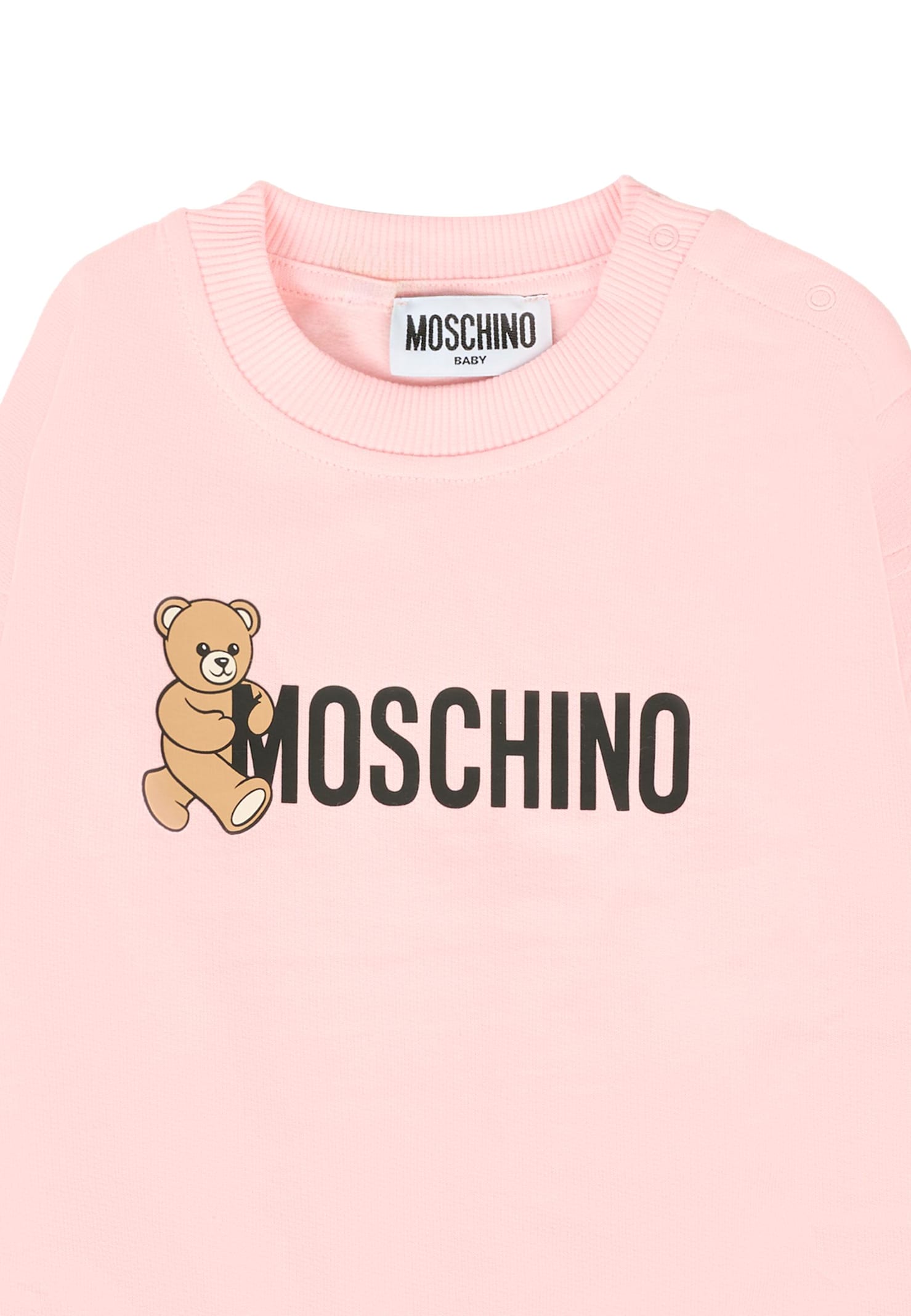 Moschino Pink Sweatshirt For Baby Girl With Logo In Pink