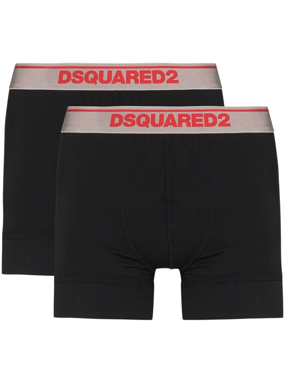 Dsquared2 Set Of Two Black Boxers With Logo D-squared2 Man