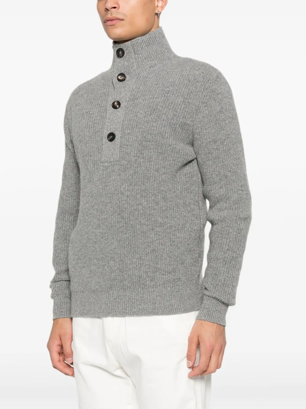 Filippo De Laurentiis Mockneck Sweater Ls In Gray