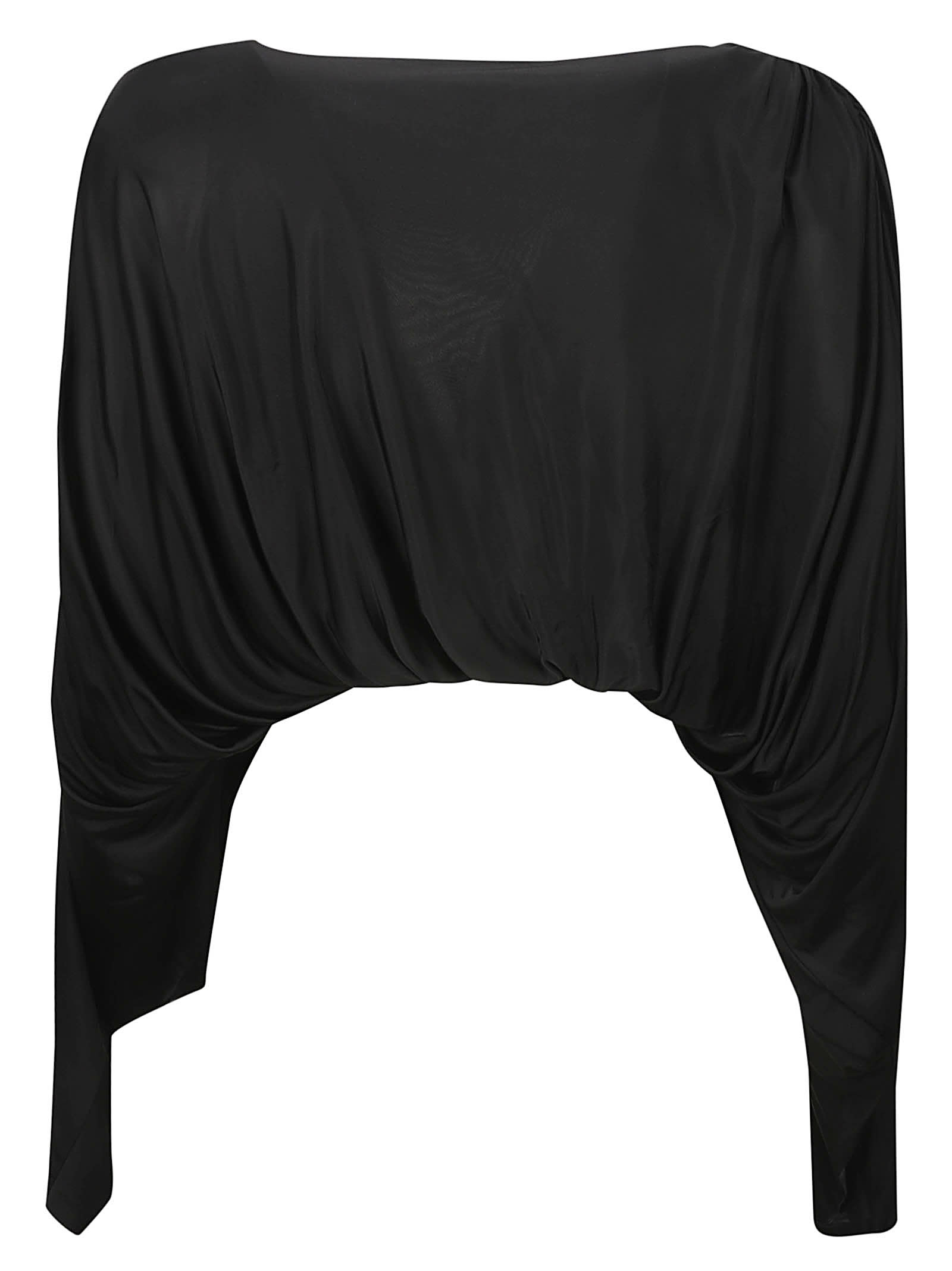 Shop Saint Laurent V-neck Cropped Top In Black