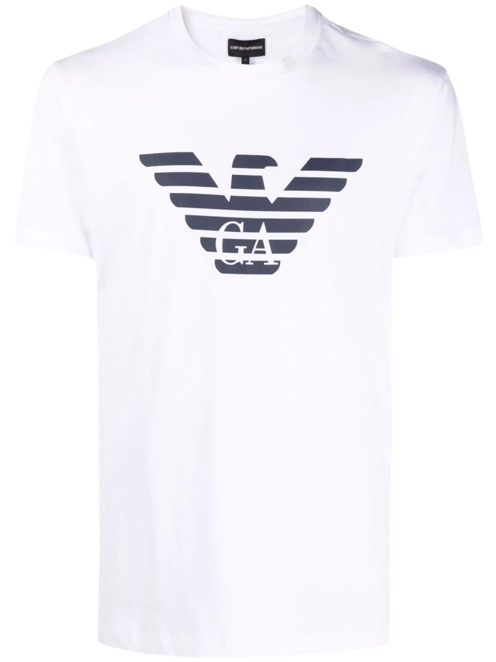 Shop Emporio Armani T-shirt In Optic White Eagle