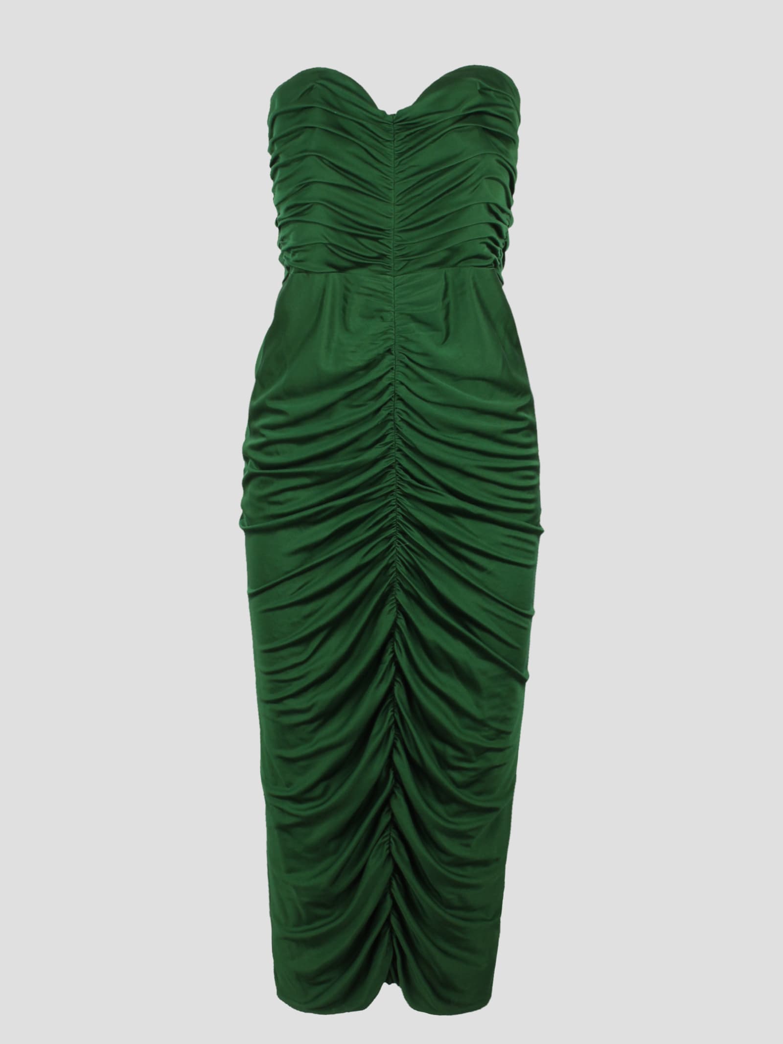 Shop Costarellos Aveline Silk-blend Jersey Dress In Green