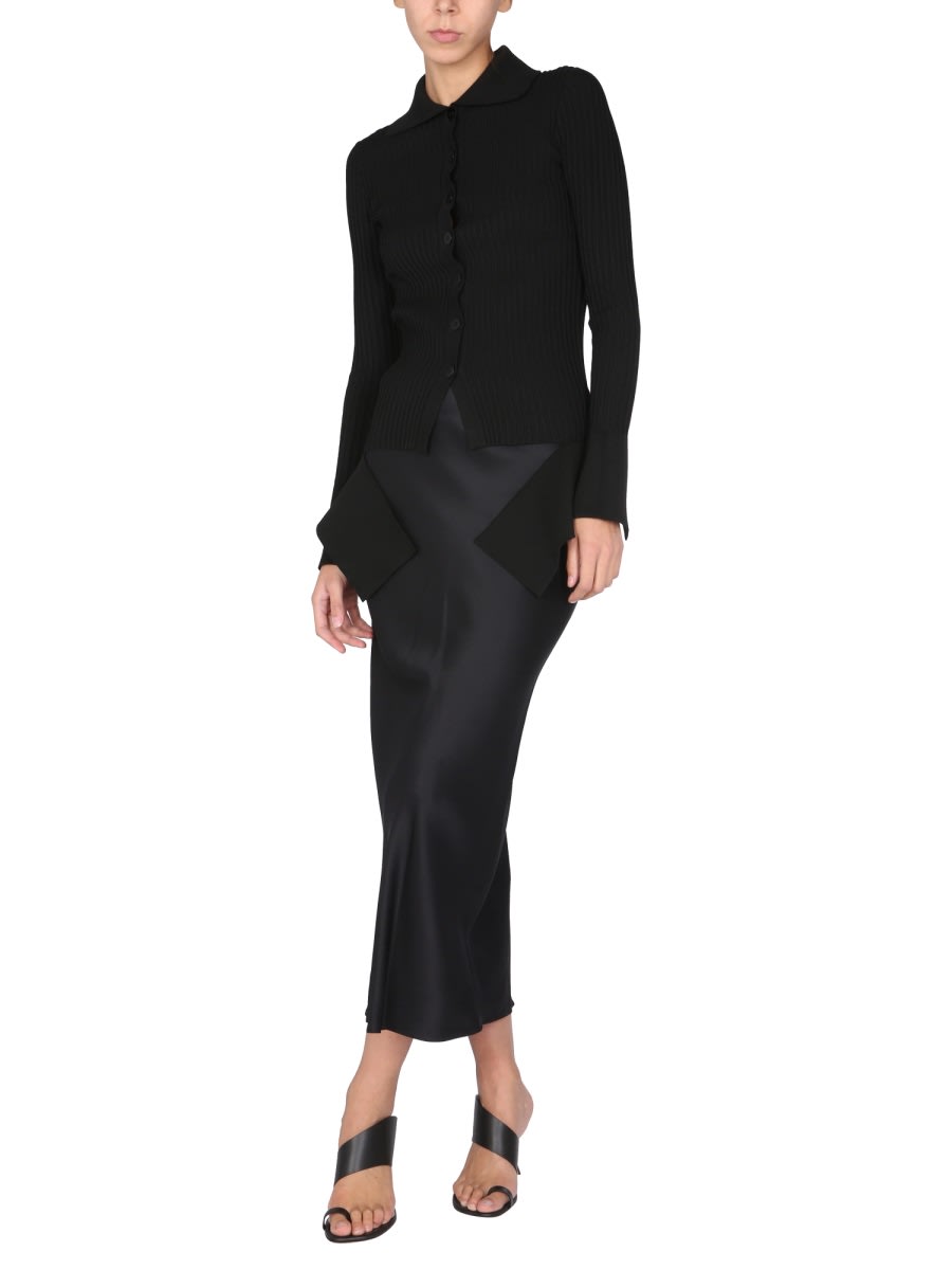 Shop Andreädamo Cardigan With Cut Out Details In Black