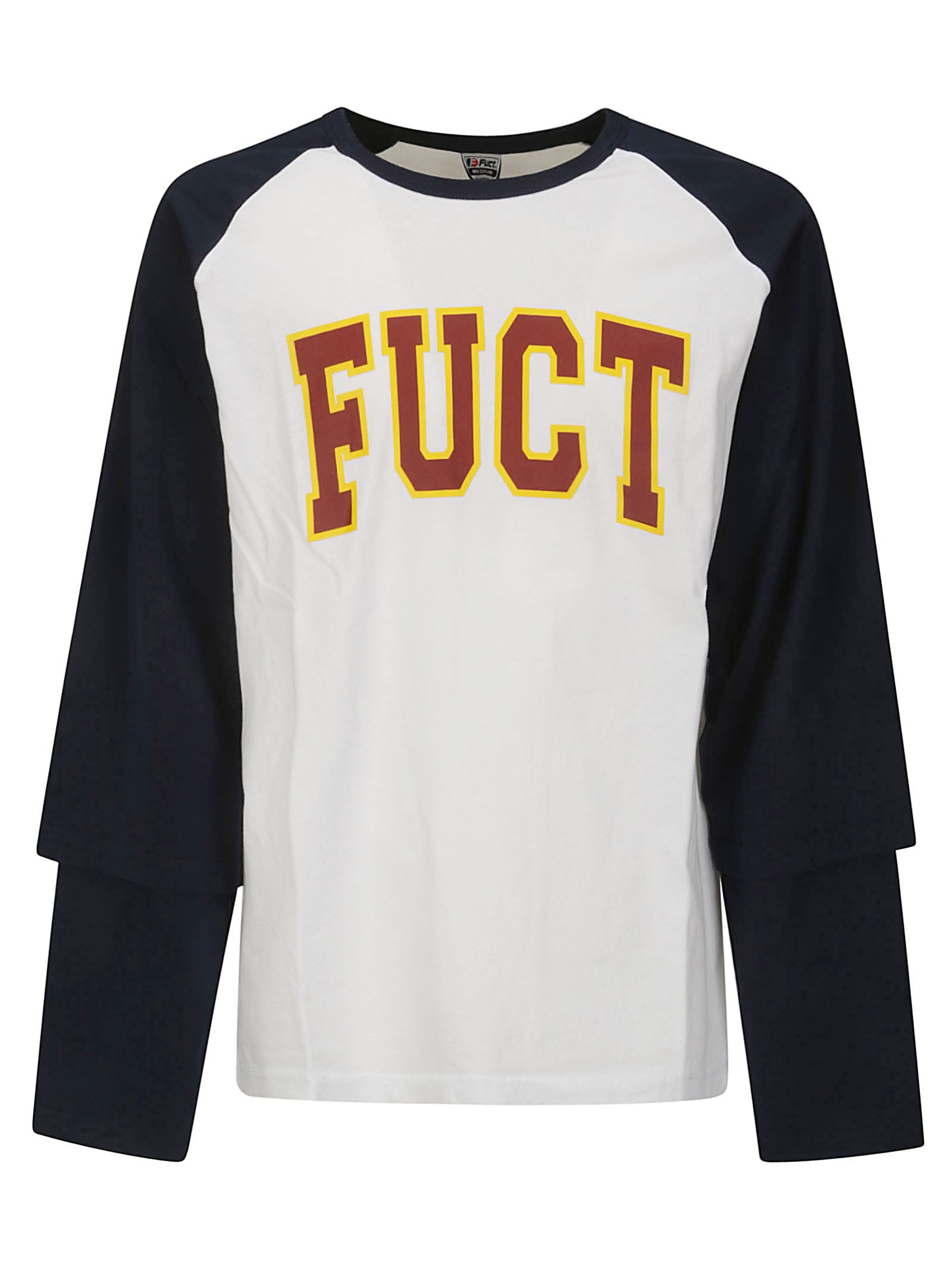 Shop Fuct Double Sleeve Baseball Tee In Patriot Blue Optic White