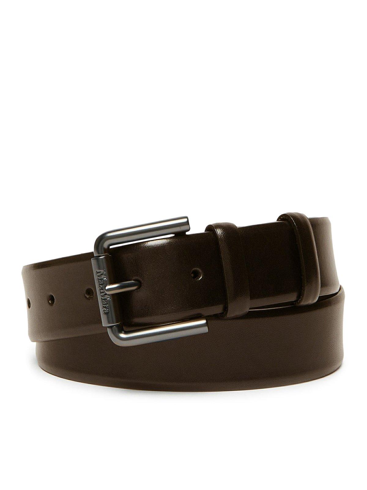 Shop Max Mara Square Buckled Belt  In Brown