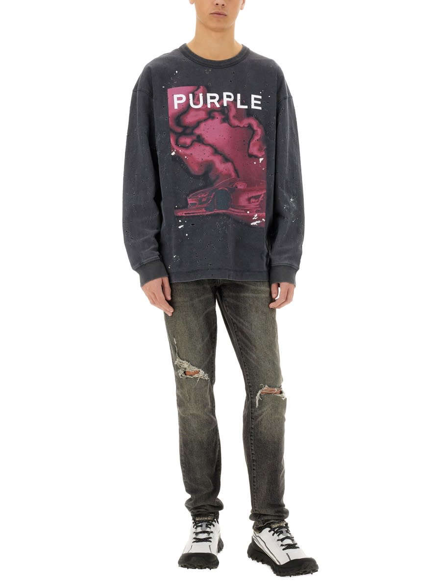 Purple Brand Black Stretch Denim Jeans In Denim