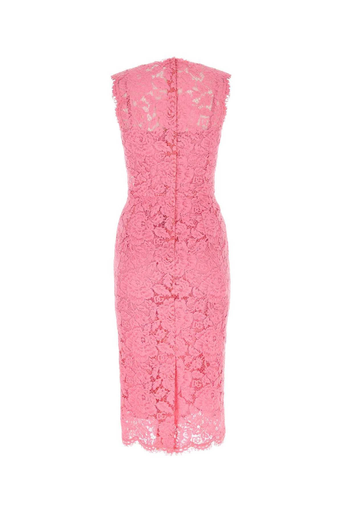 Shop Dolce & Gabbana Pink Stretch Lace Dress