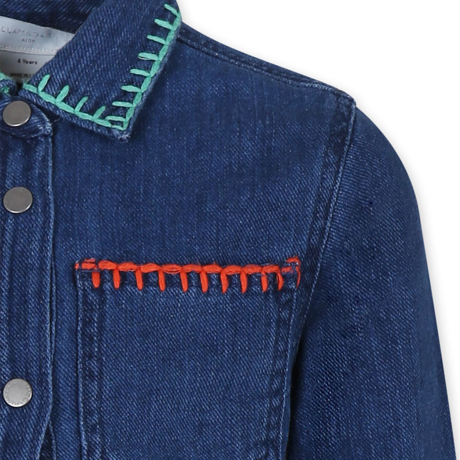 STELLA MCCARTNEY BLUE SHIRT FOR GIRL WITH FLOWER