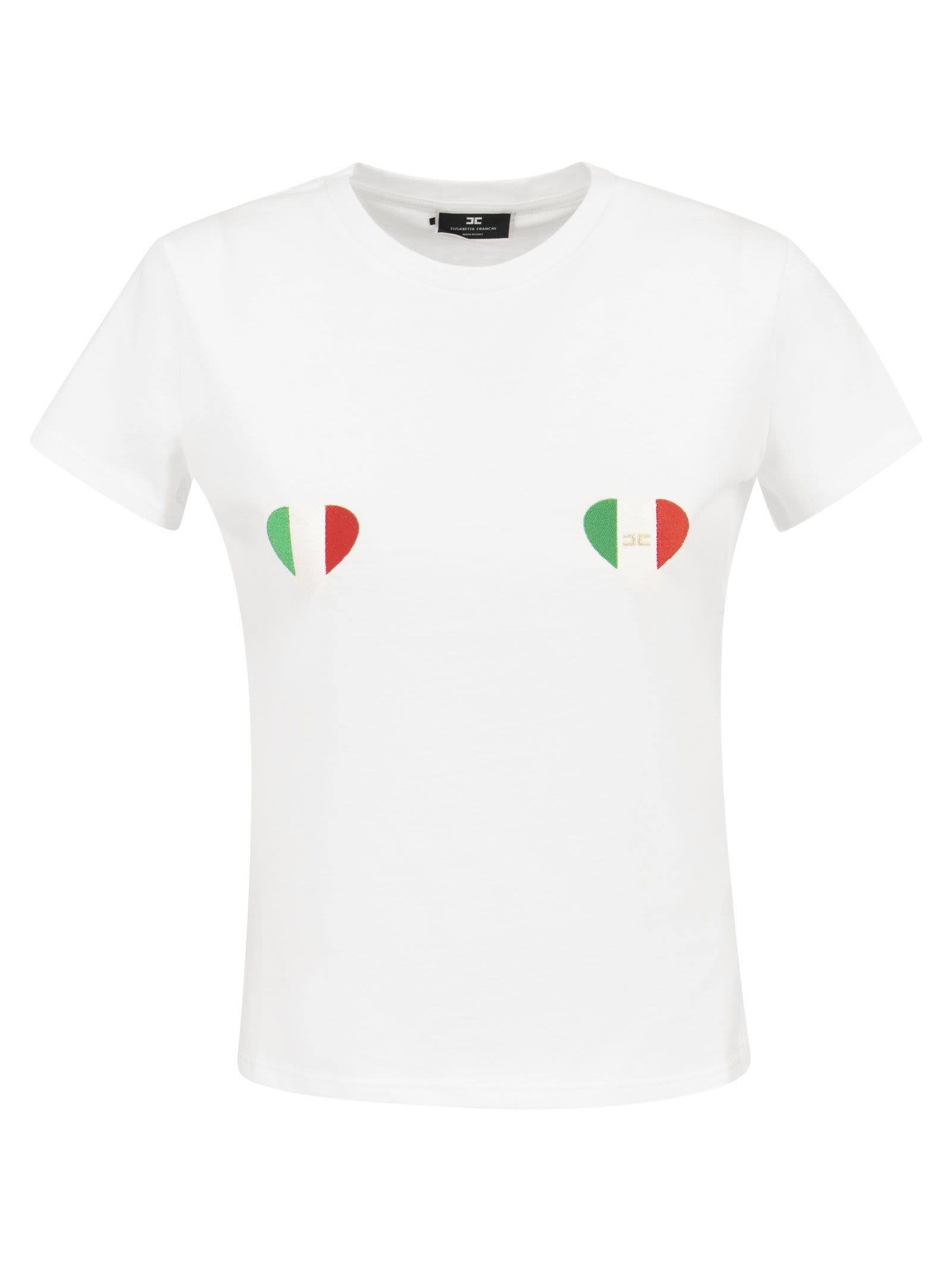 Elisabetta Franchi love Italy Cotton T-shirt