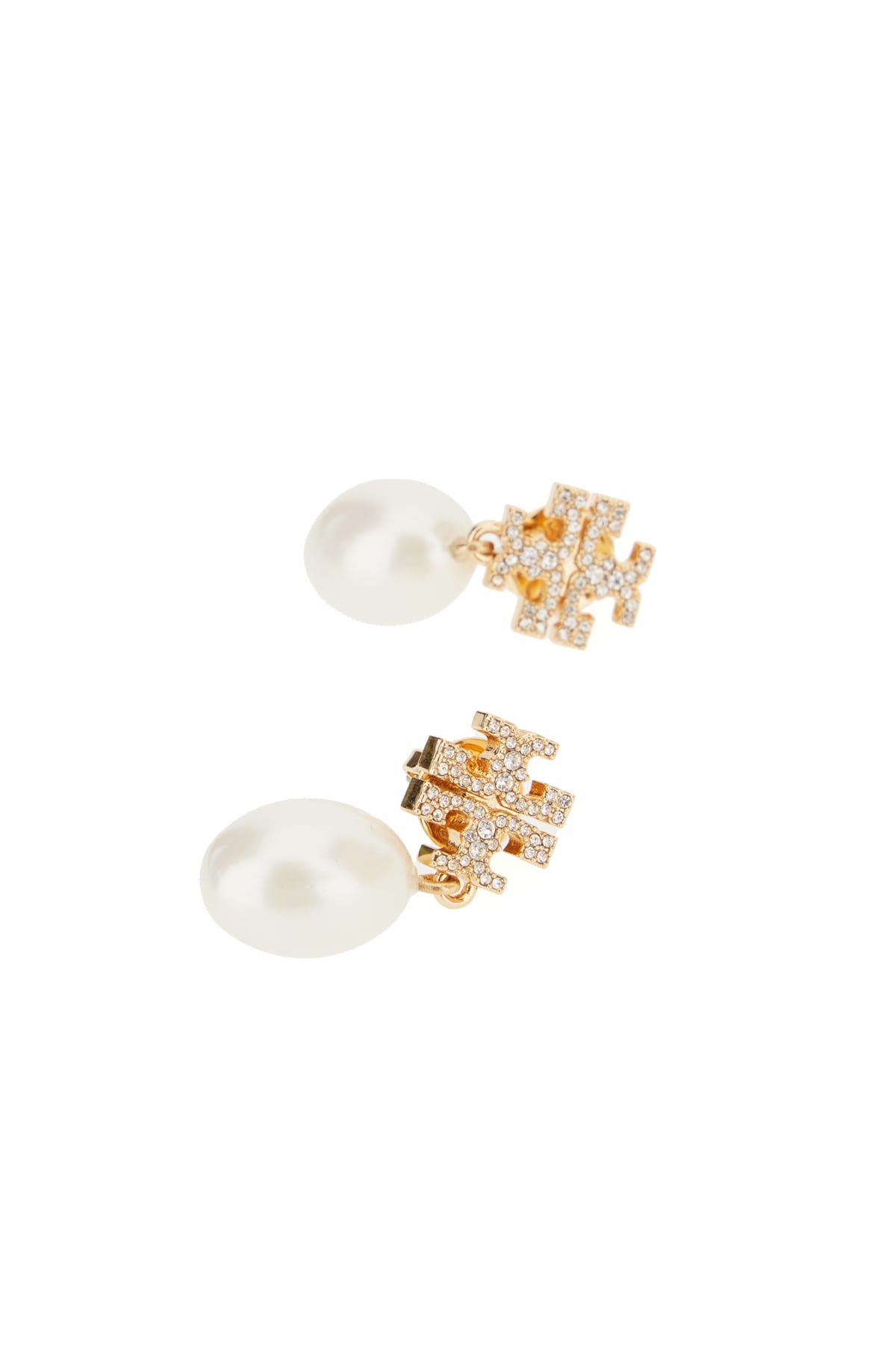 Tory Burch Earrings With Pearls And Rhinestones Kira In Brown