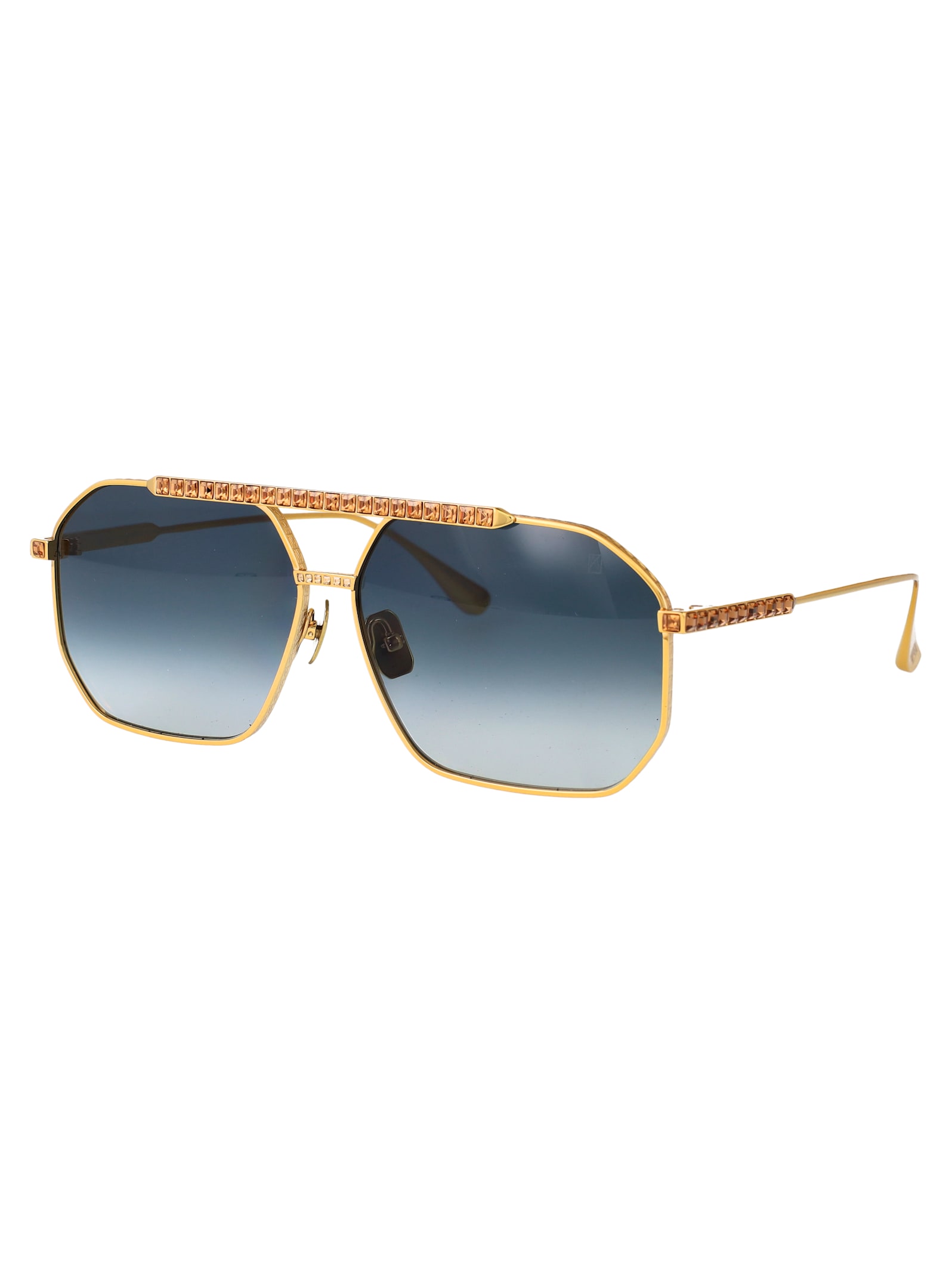 Anna-karin Karlsson Le Boss 2.0 Geometric Crystal-embellished Sunglasses In Blue