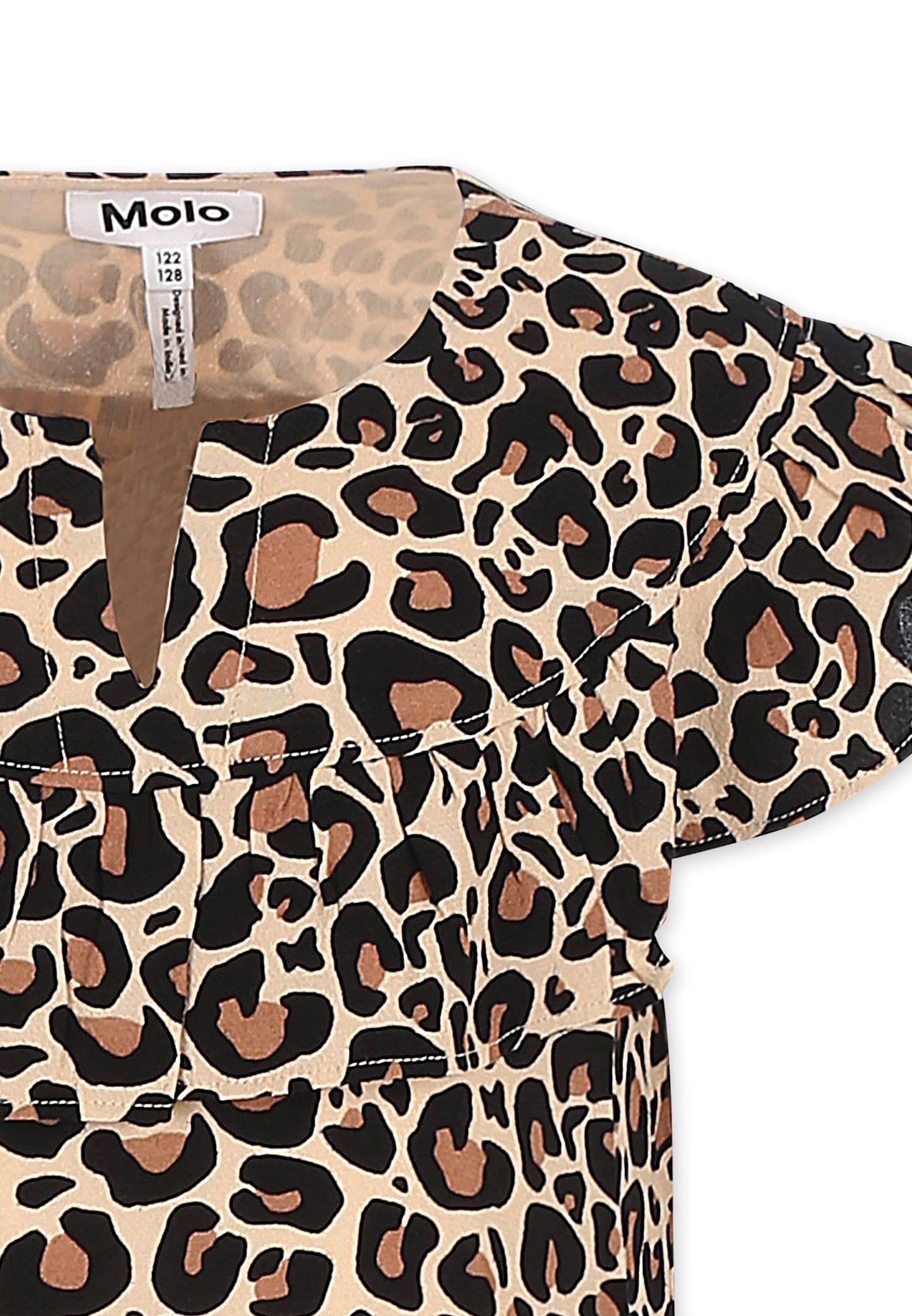 Molo Cho Ruffled Leopard-print Dress In Brown