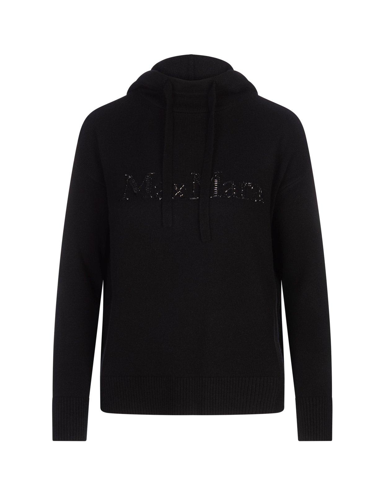 'S Max Mara Logo Embellished Knitted Hoodie