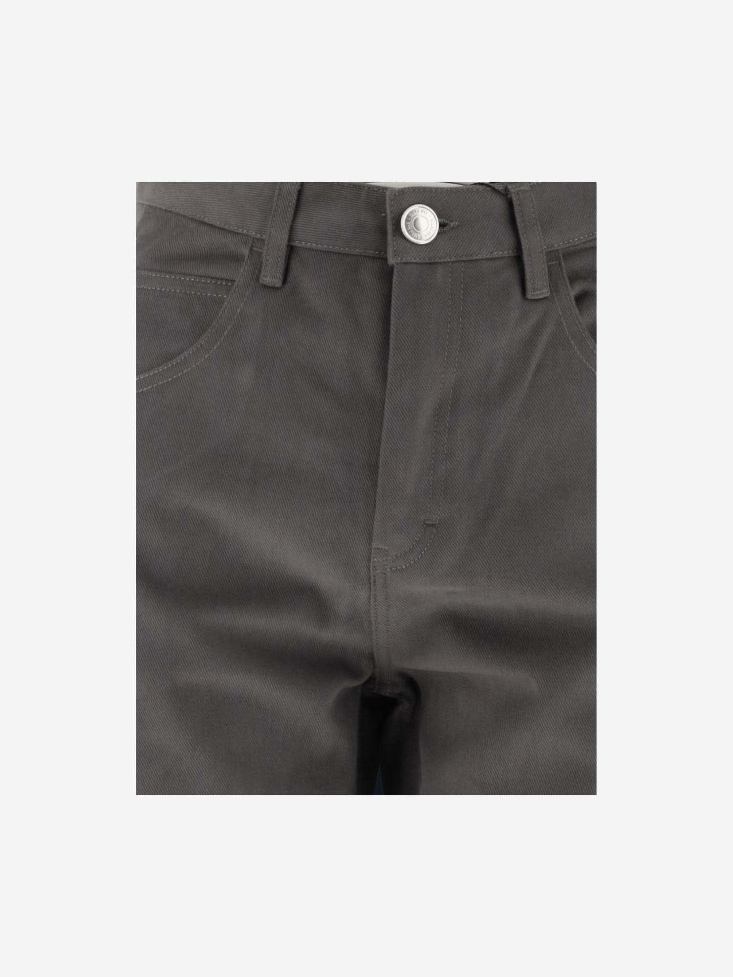 Shop Ami Alexandre Mattiussi Cotton Flared Pants In Mineral Grey