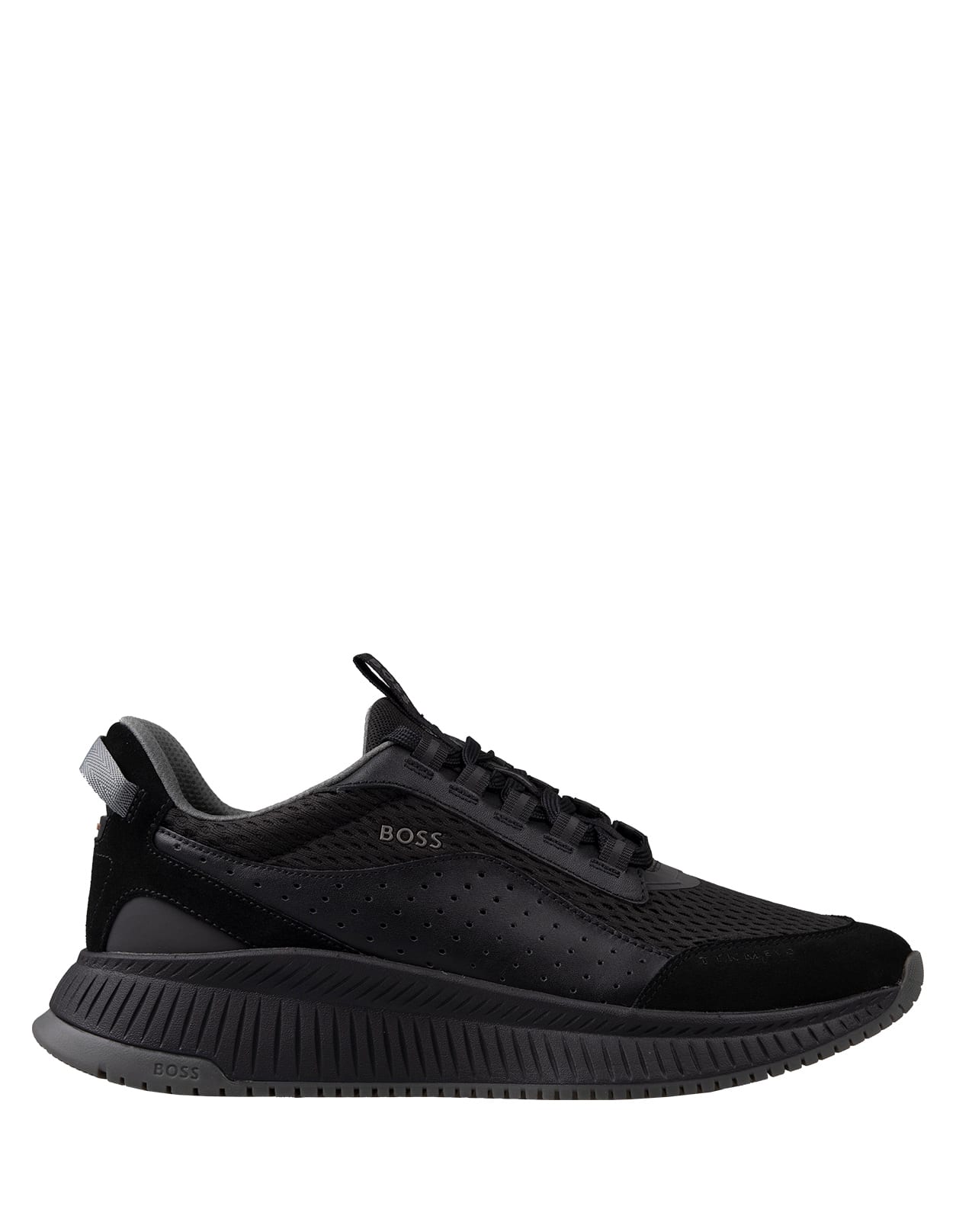 Shop Hugo Boss Black Ttnm Evo Sneakers In Suede And Leather And Mesh With Fishbone Sole