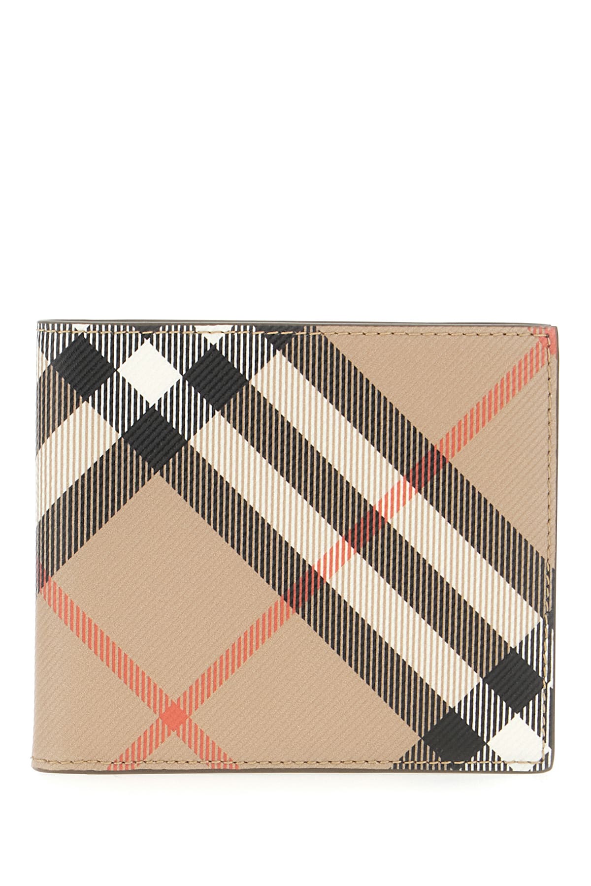 Burberry Printed Fabric Wallet In Sand