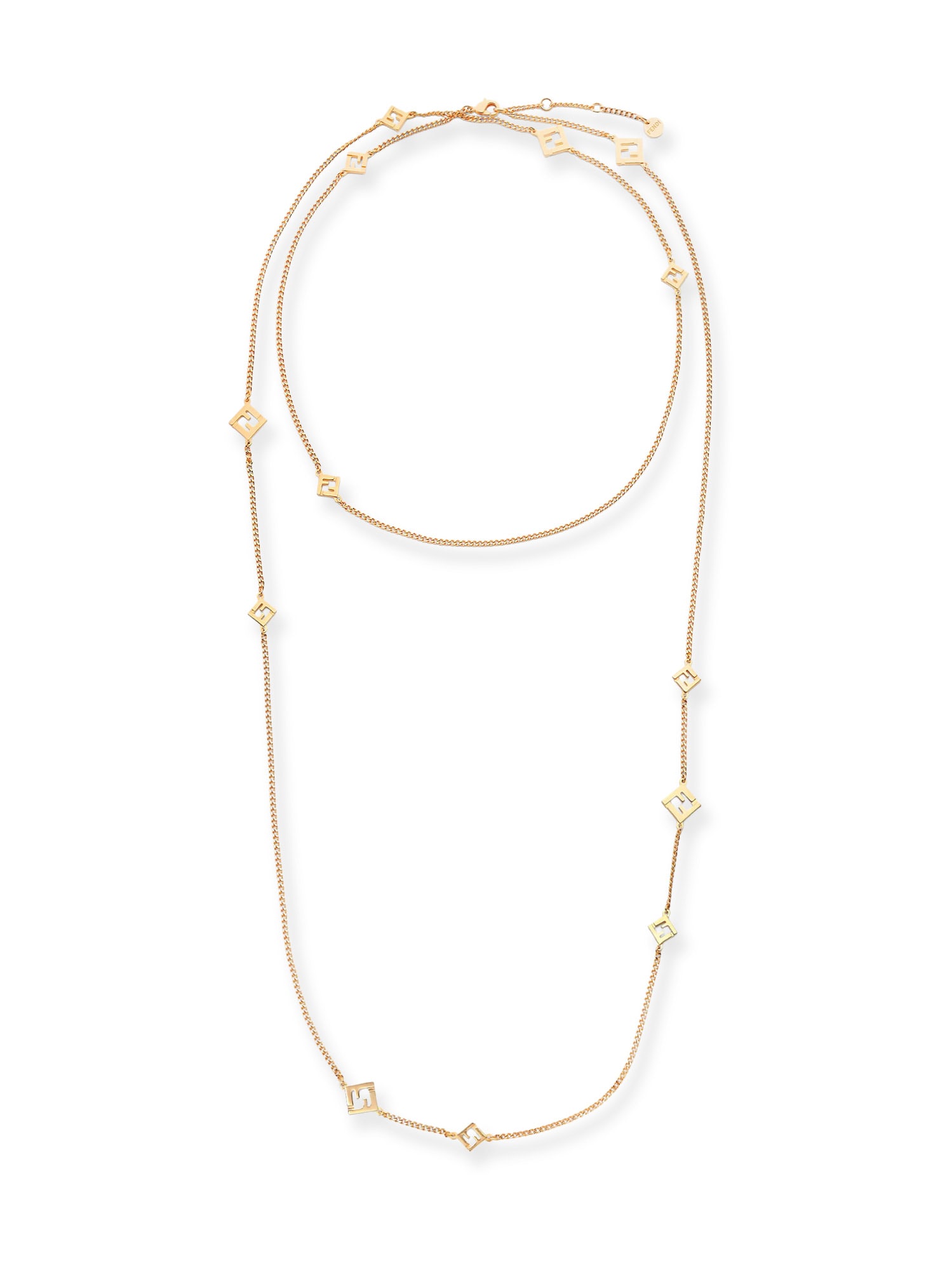 Fendi Adjustable Chain Link Necklace In Gold