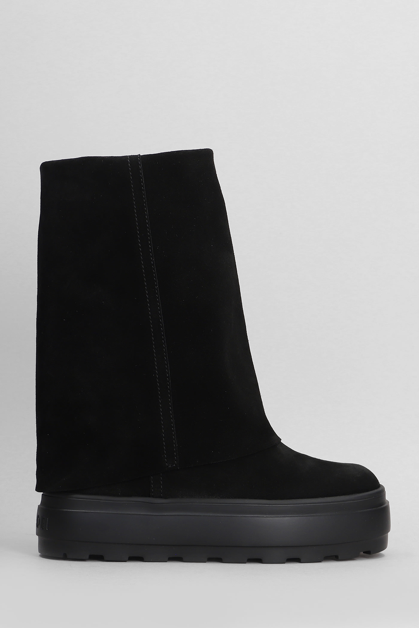 Casadei New Double Face Ankle Boots In Black Suede