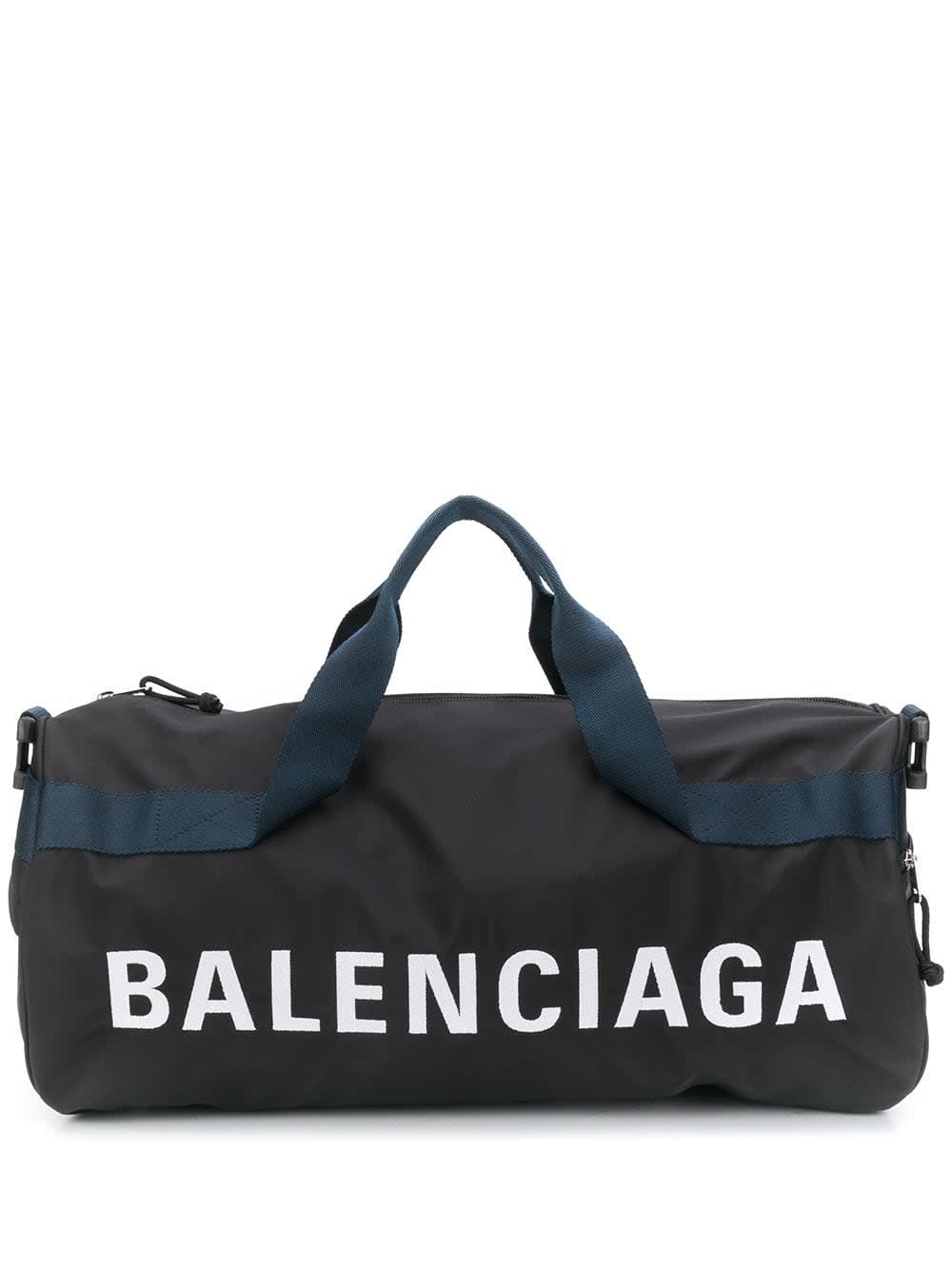 Balenciaga Wheel Gym Bag In Black Navy Blue