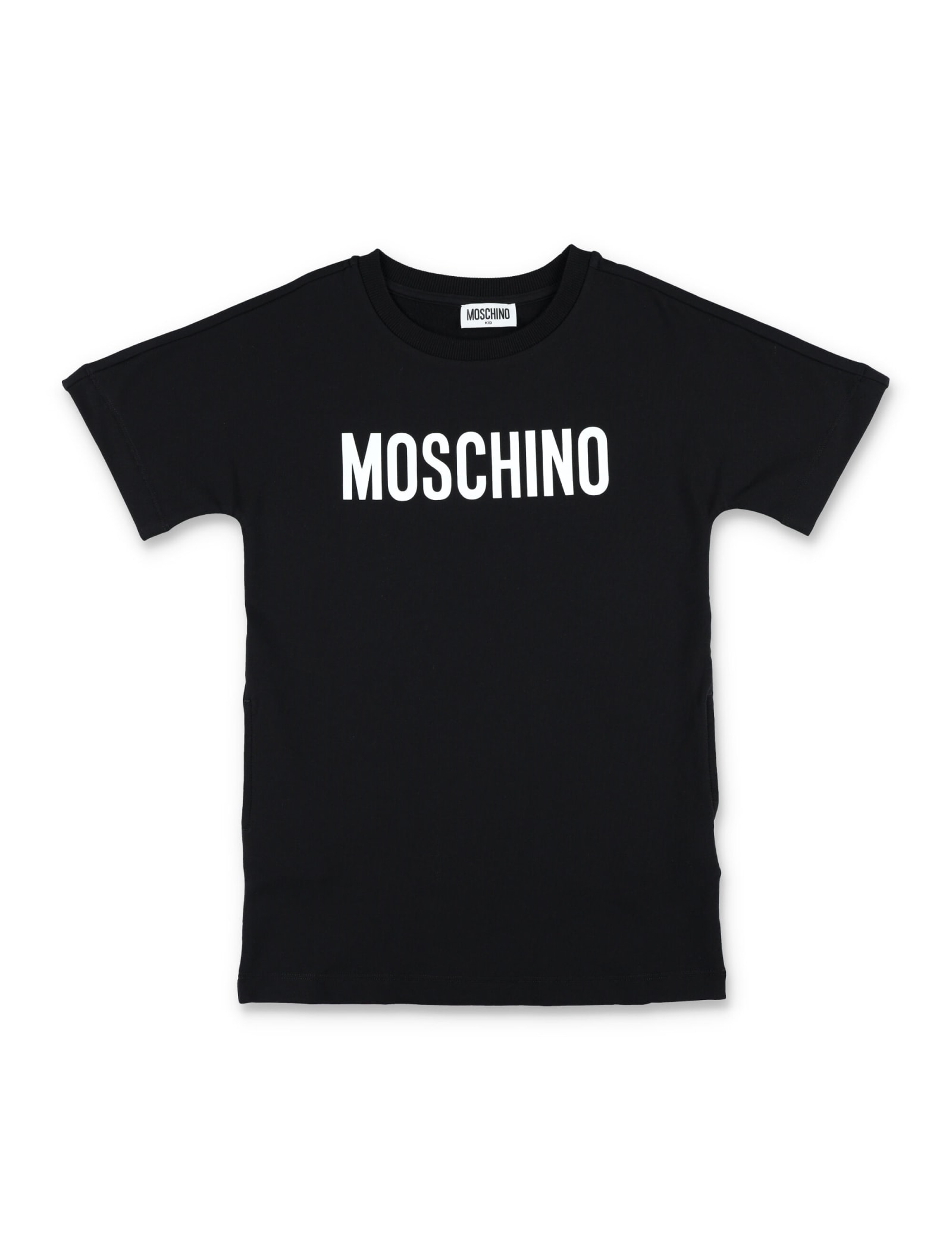 Shop Moschino Logo T-shirt Dress In Nero/black