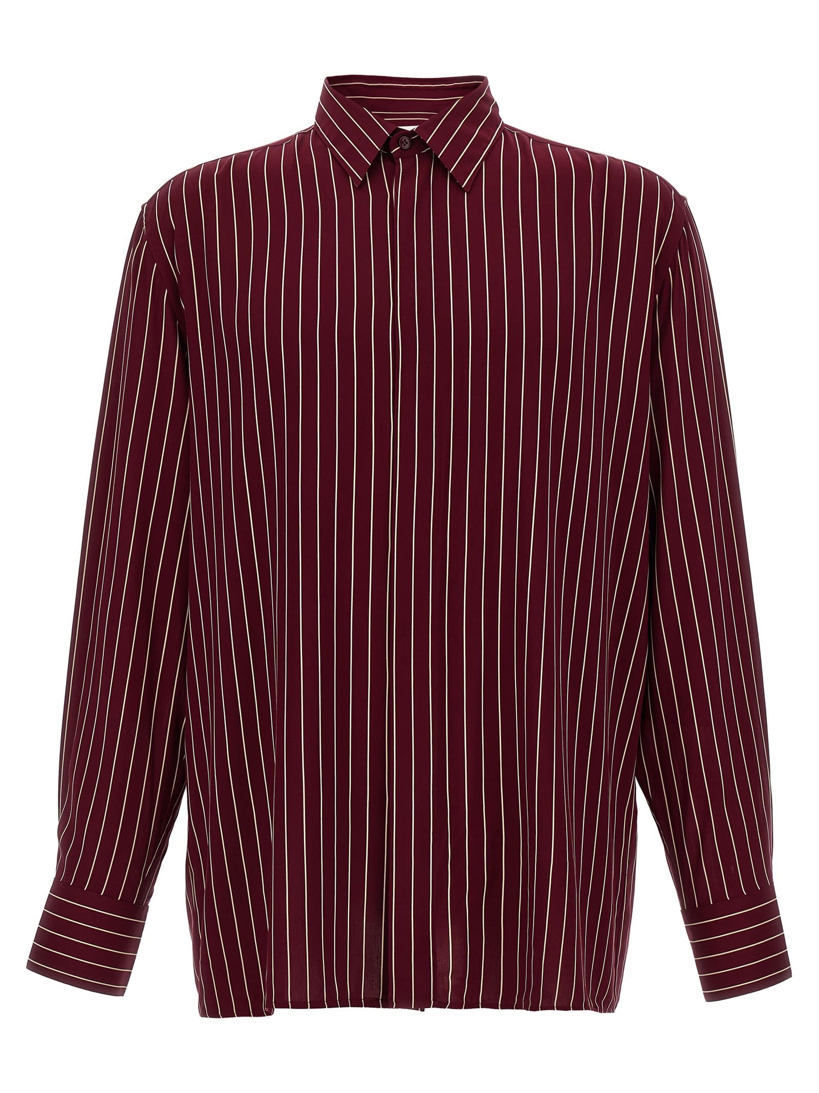 Saint Laurent Bordeaux Clothing Shirts In Red
