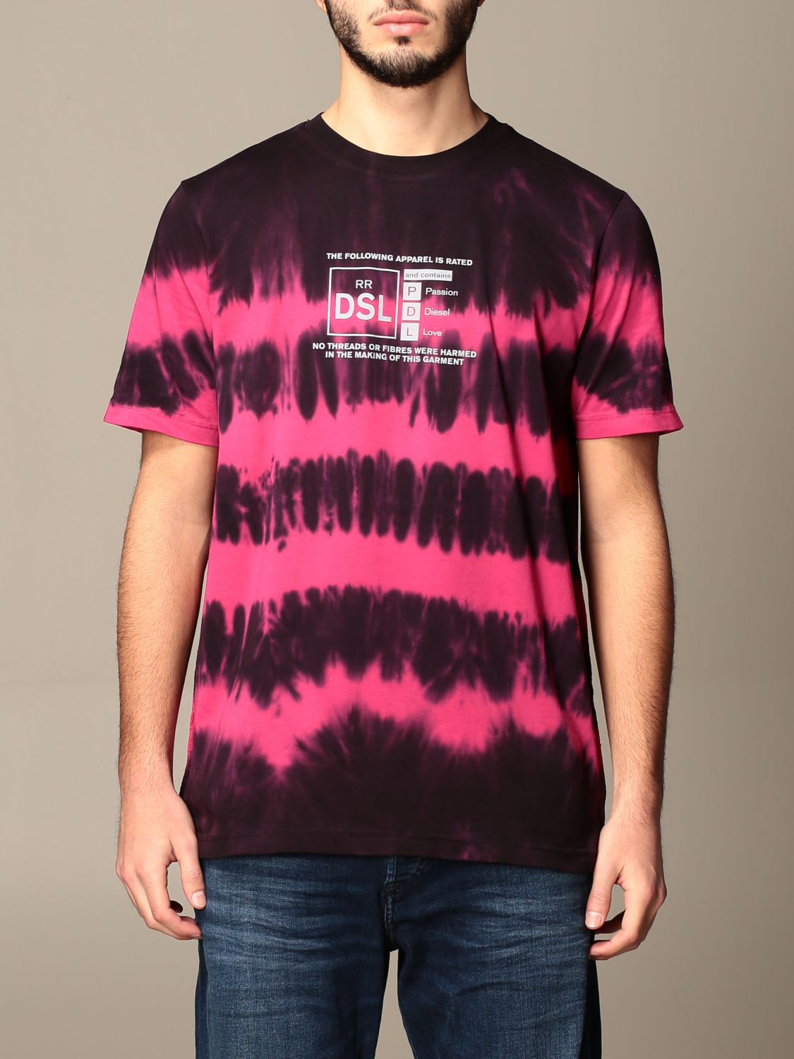 Diesel T-shirt Diesel T-shirt In Cotton With Tie Dye Print And Logo