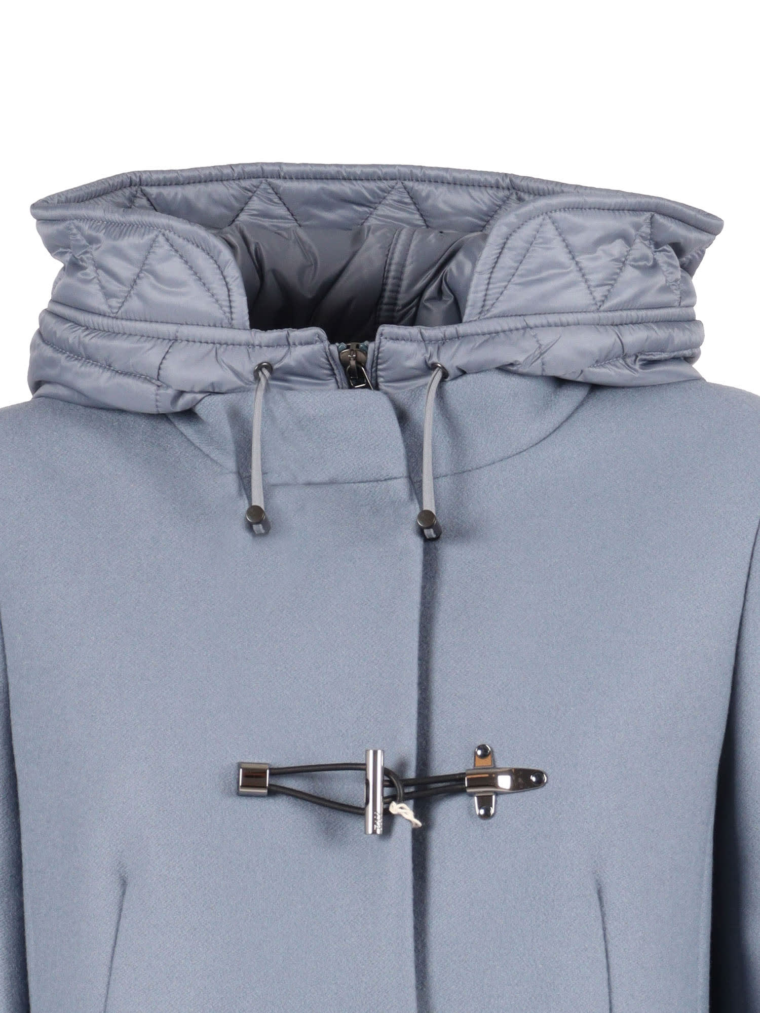 Fay Toggle Db Front Nylon Coat In Blue
